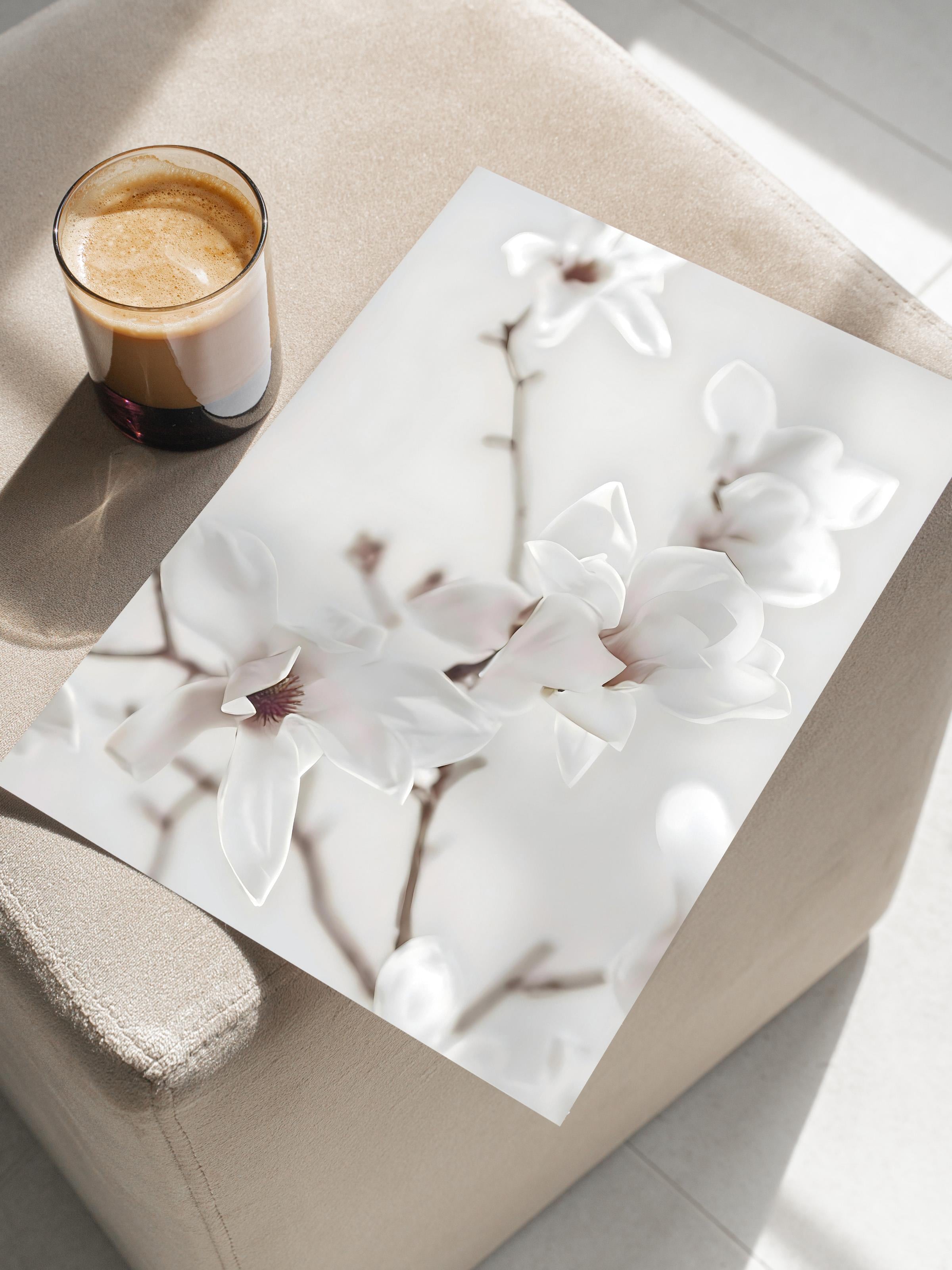 Magnolia Branch Poster, Çerçevesiz Duvar Posteri, Dikey Duvar Tablosu Comfort Serisi NO:108418