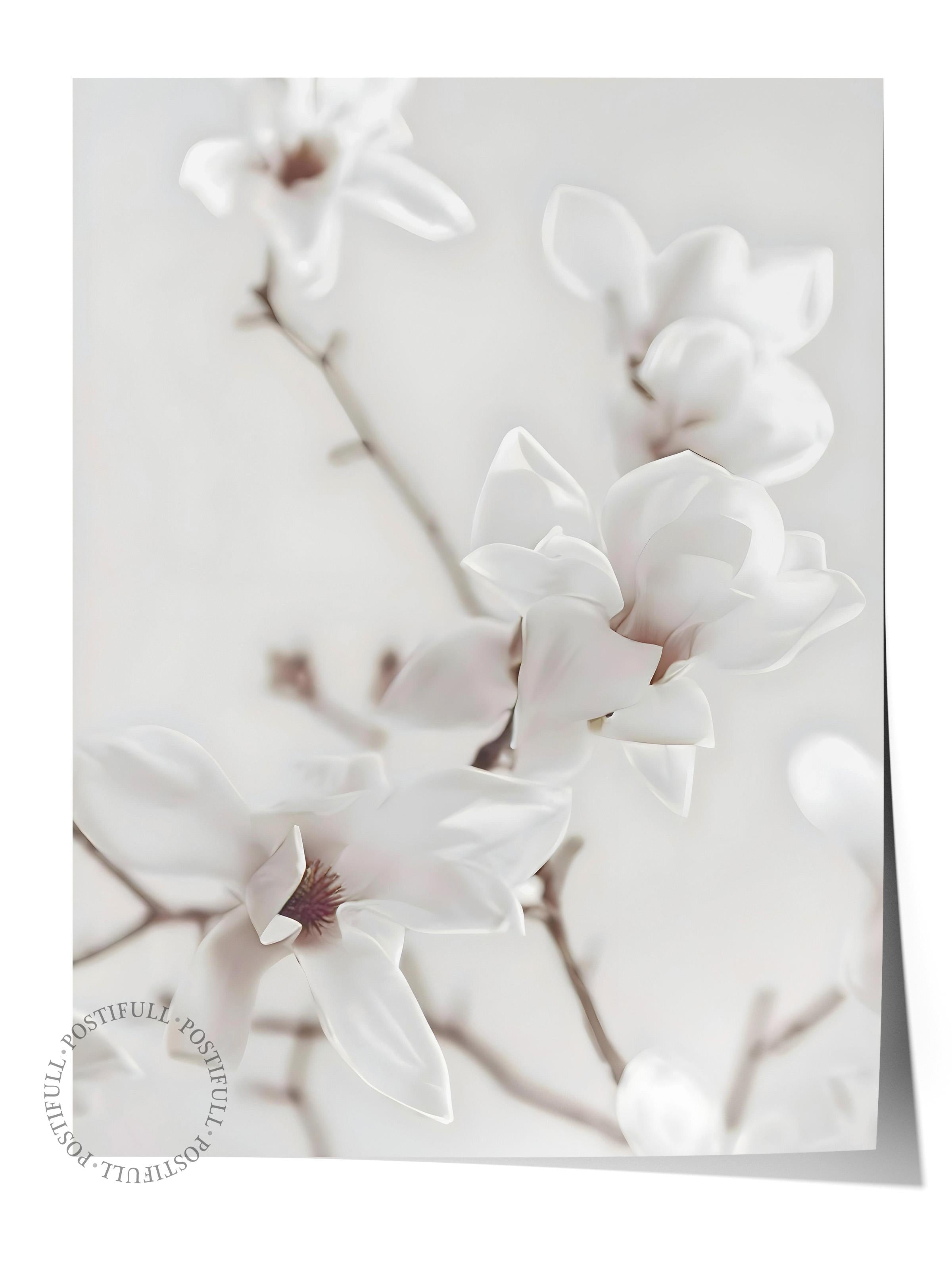 Magnolia Branch Poster, Çerçevesiz Duvar Posteri, Dikey Duvar Tablosu Comfort Serisi NO:108418