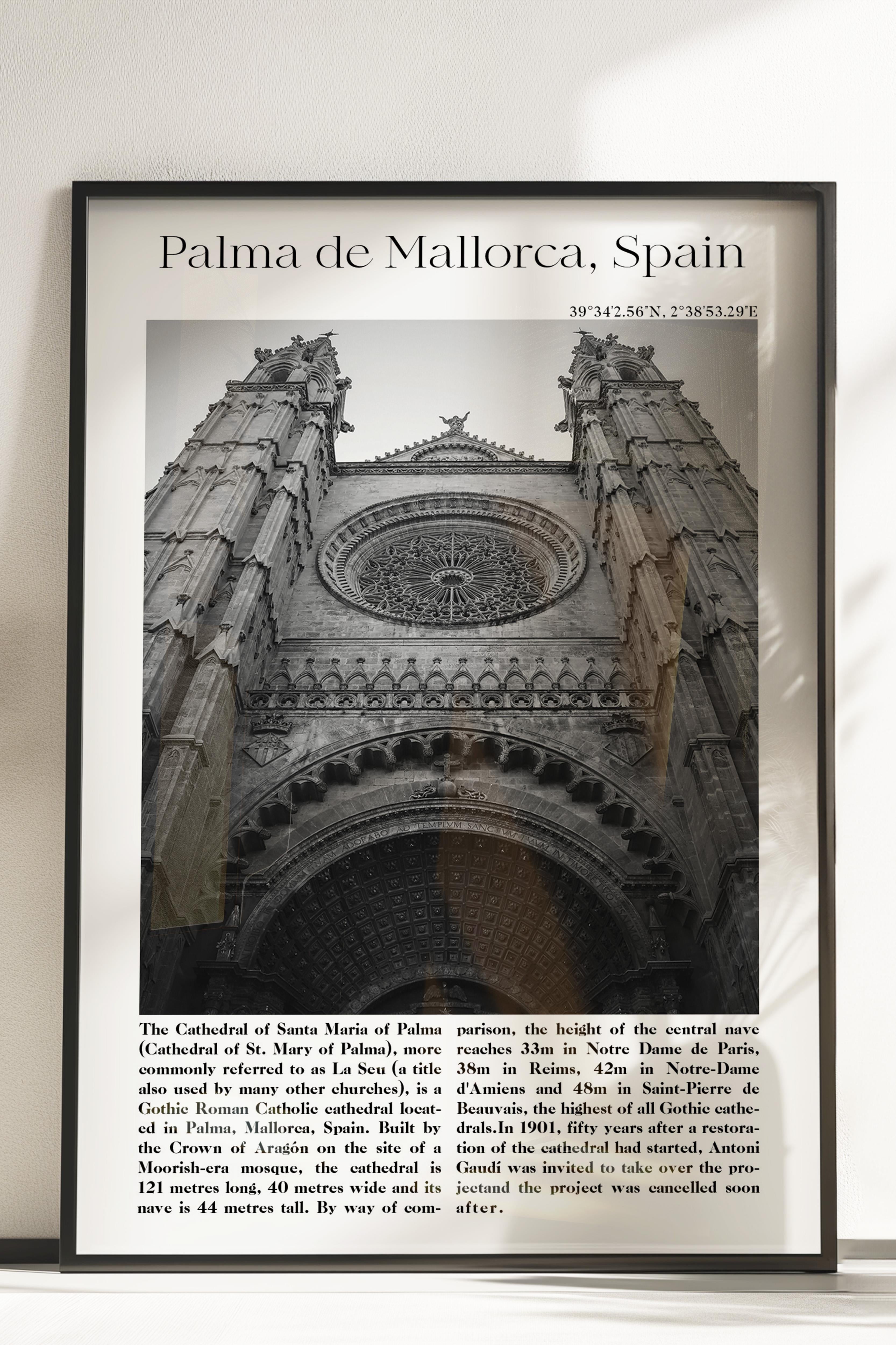 Mallorca - İspanya, Şehir Temalı Poster, Çerçevesiz Duvar Posteri, NO:30031