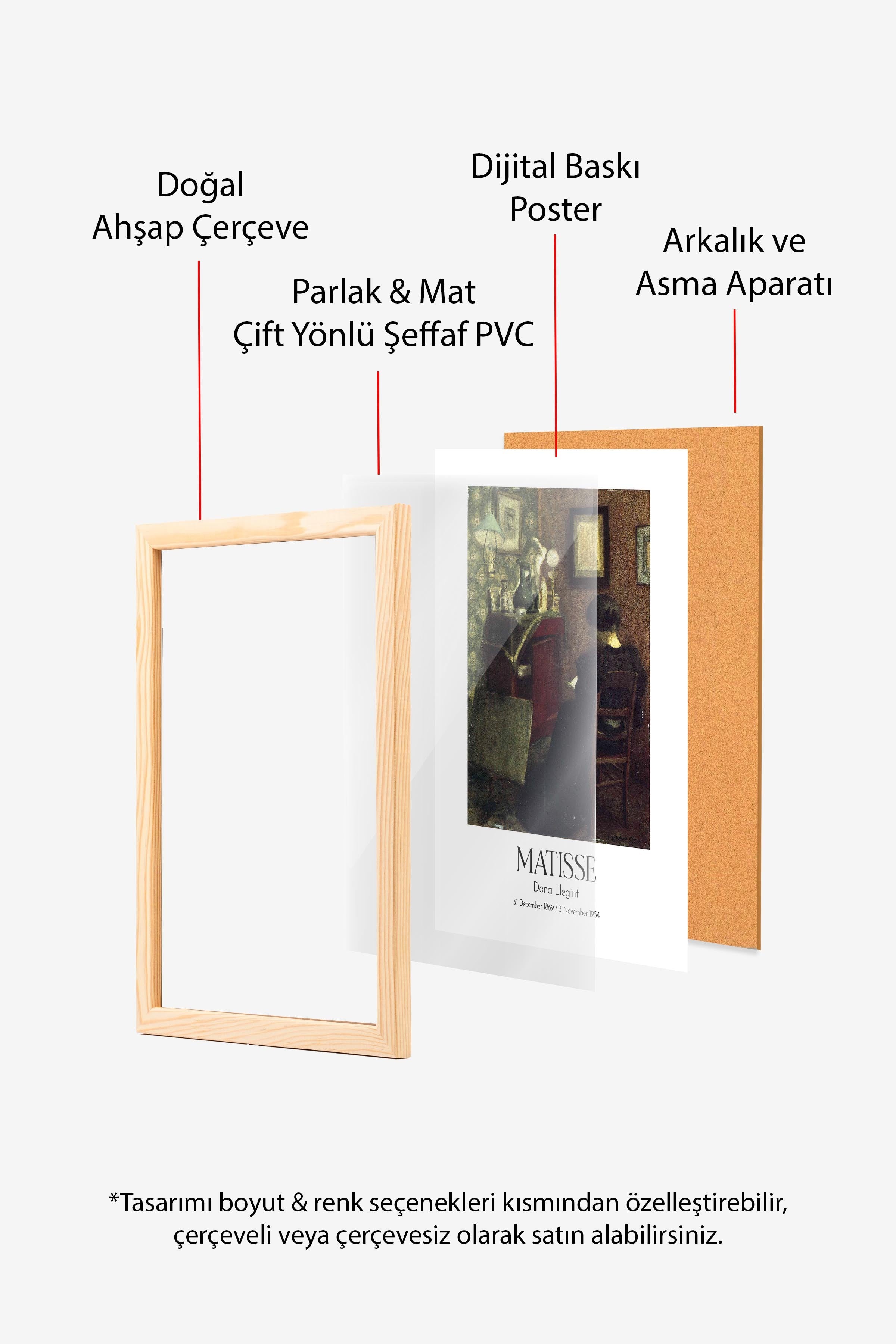 Matisse - Dona Llegint, Ahşap Çerçeveli Tablo, Sanat Serisi NO:112299