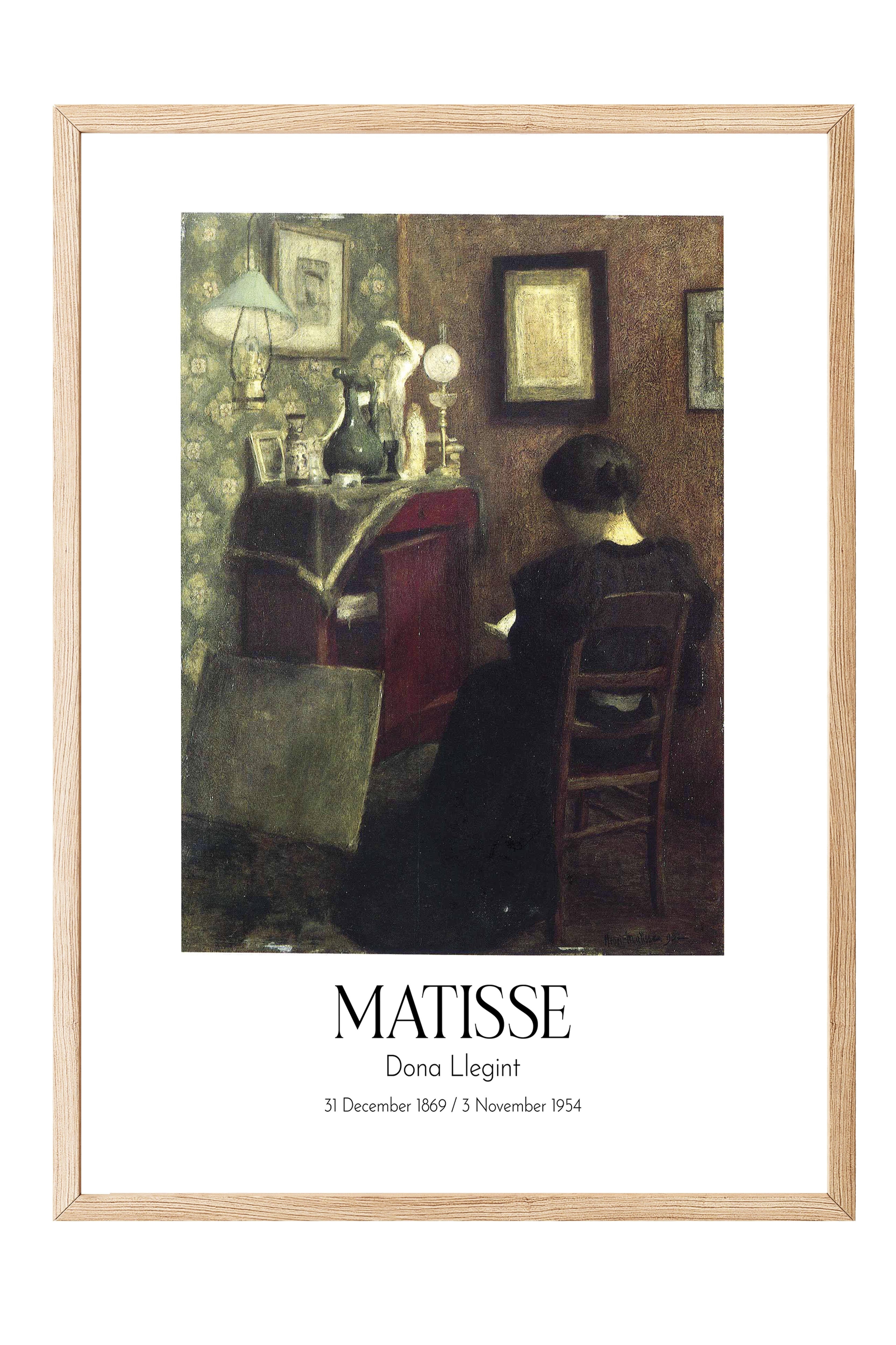 Matisse - Dona Llegint, Ahşap Çerçeveli Tablo, Sanat Serisi NO:112299