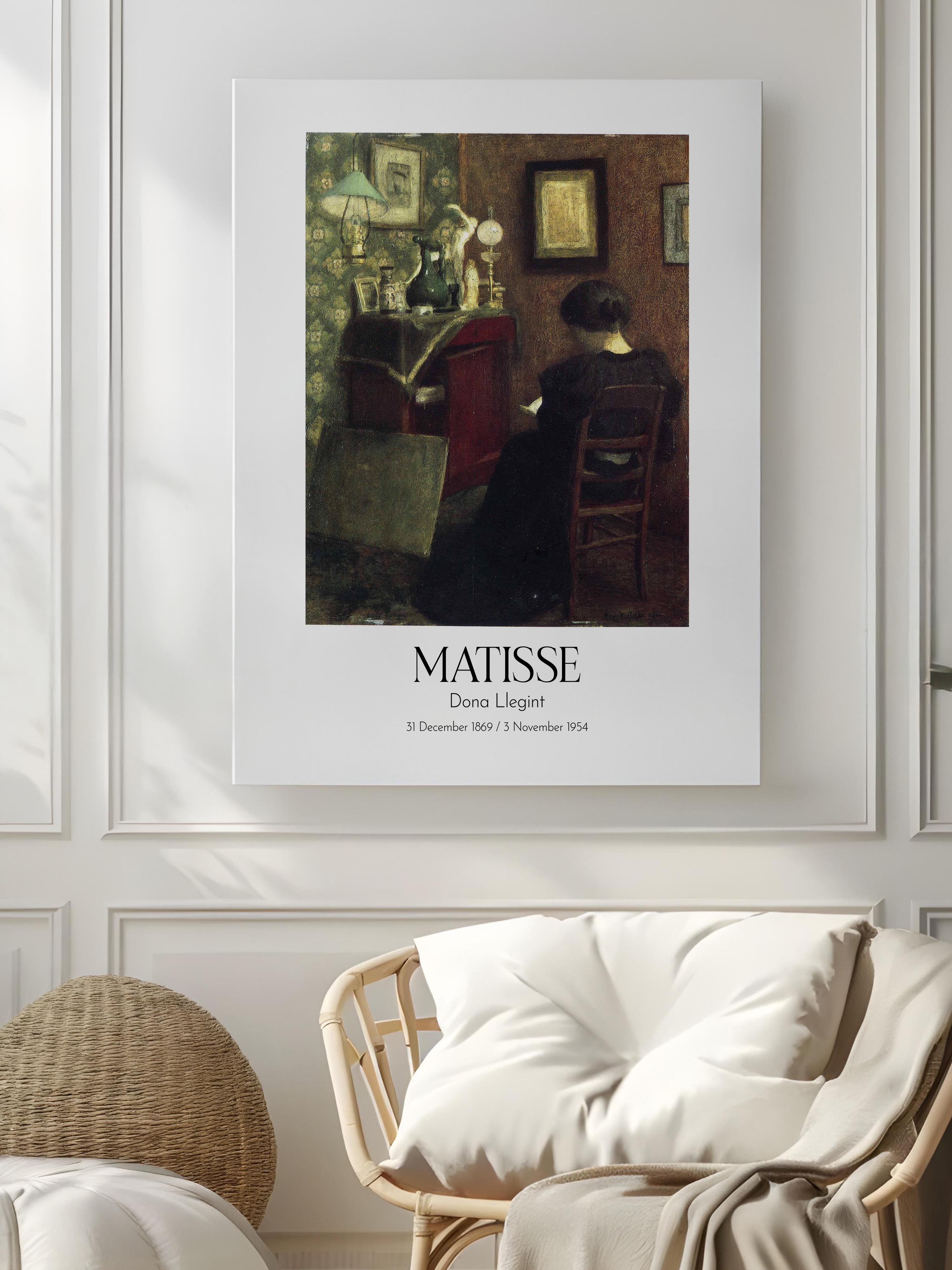 Matisse - Dona Llegint, Kanvas Tablo, Sanat Serisi NO:112299