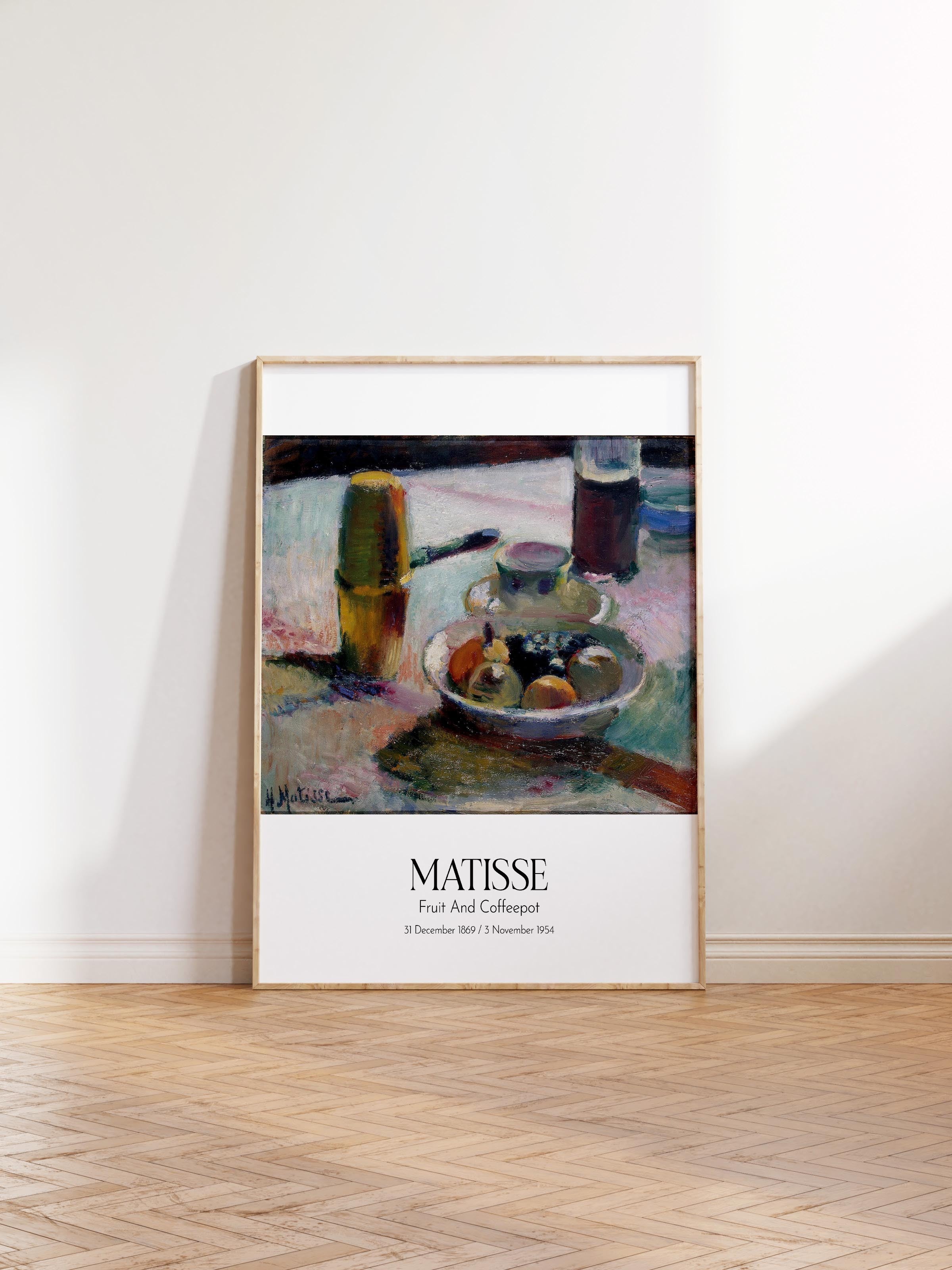 Matisse - Fruit And Coffeepot, Ahşap Çerçeveli Tablo, Sanat Serisi NO:112300