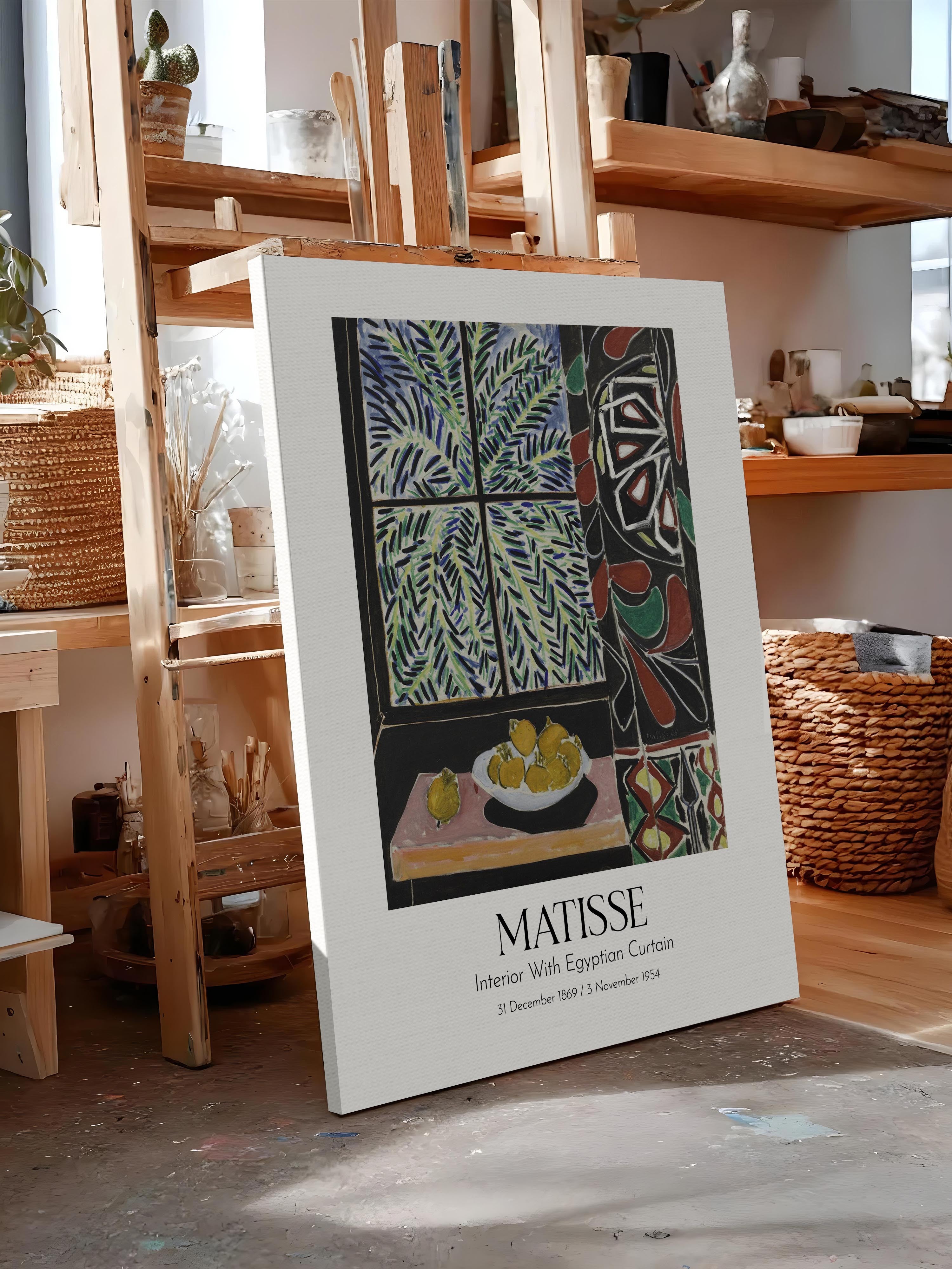 Matisse - Interior With Egyptian Curtain, Kanvas Tablo, Sanat Serisi NO:112301