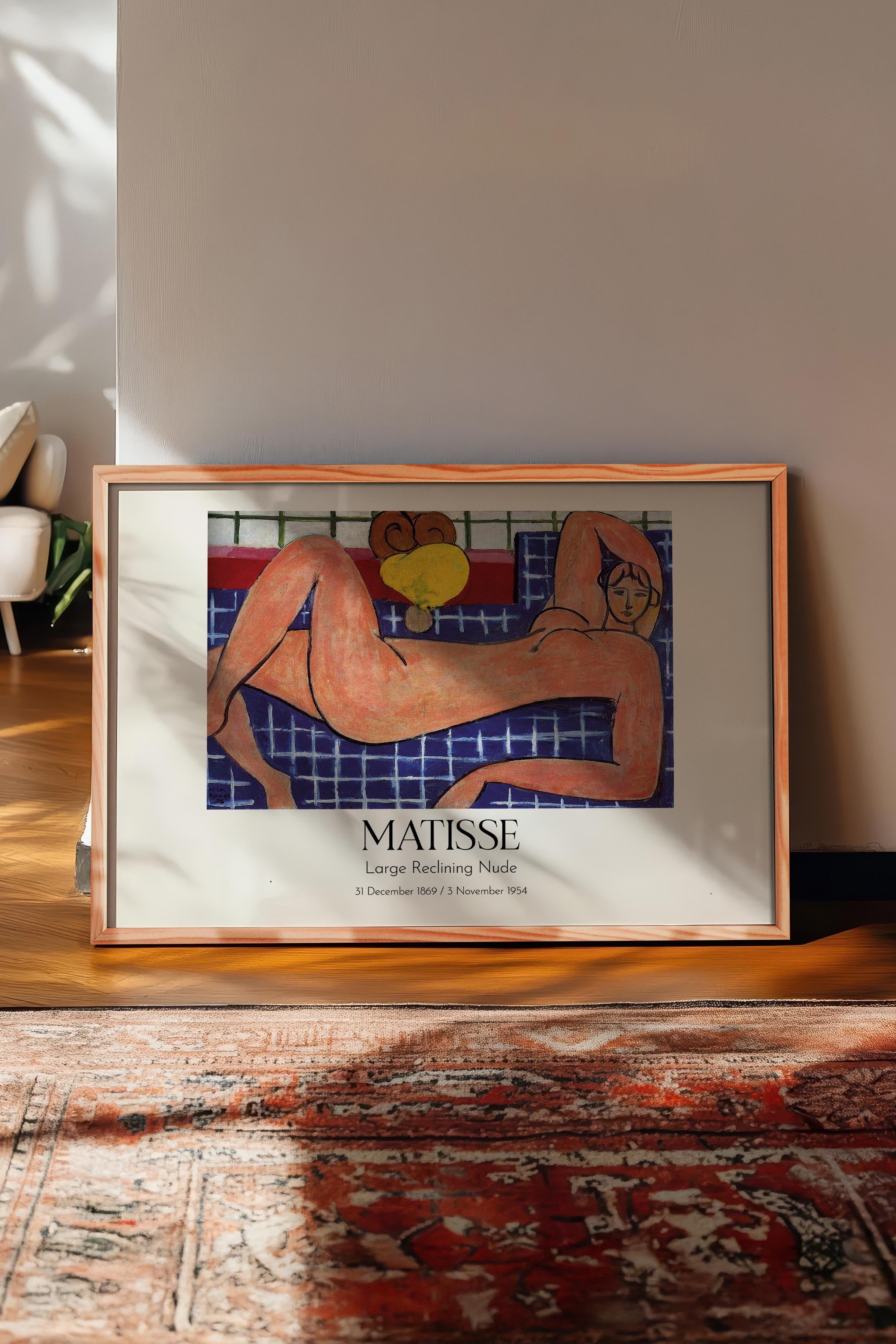 Matisse - Large Reclining Nude, Ahşap Çerçeveli Tablo, Sanat Serisi NO:112312