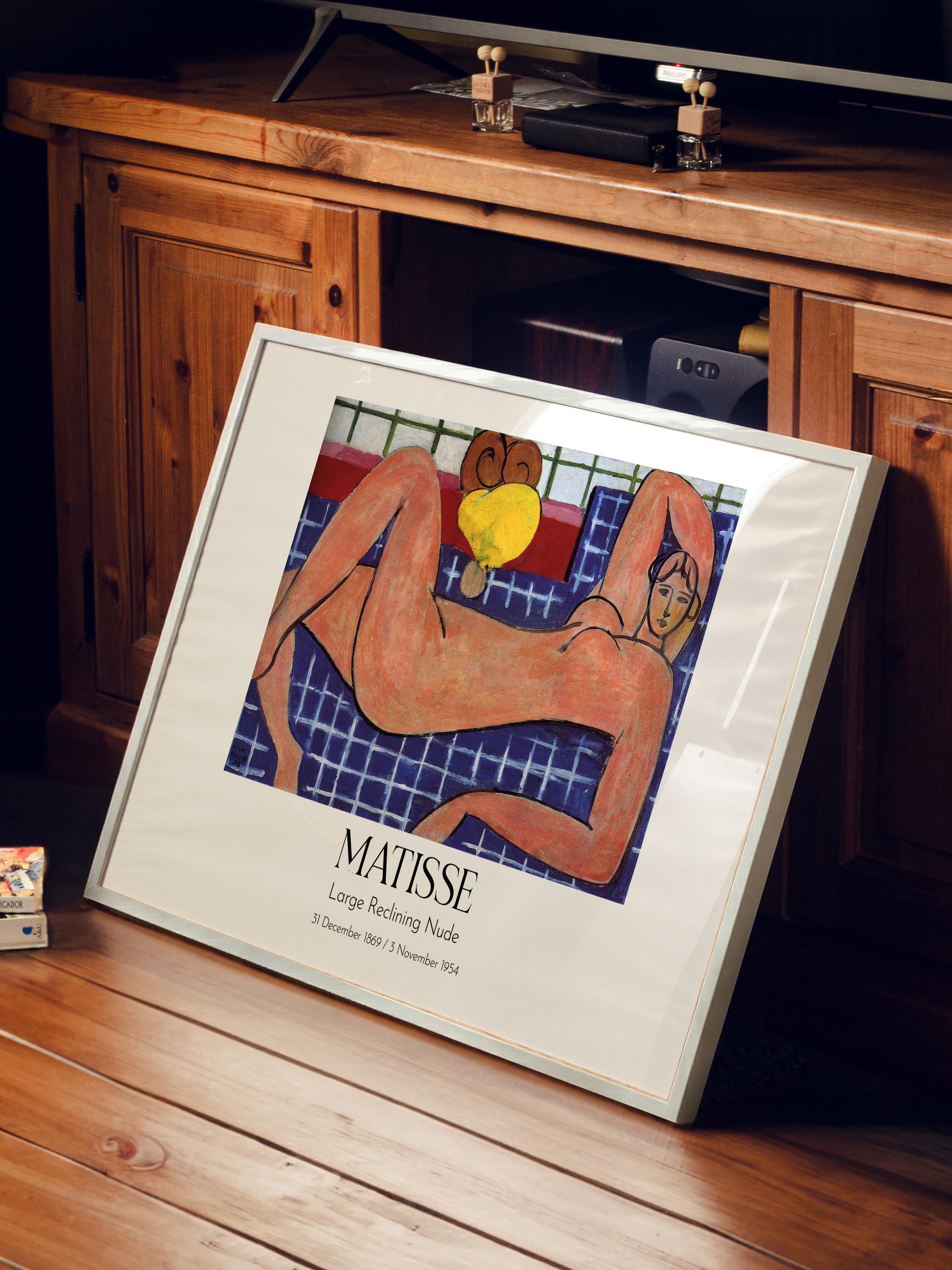 Matisse - Large Reclining Nude, Beyaz Çerçeveli Tablo, Sanat Serisi NO:112312