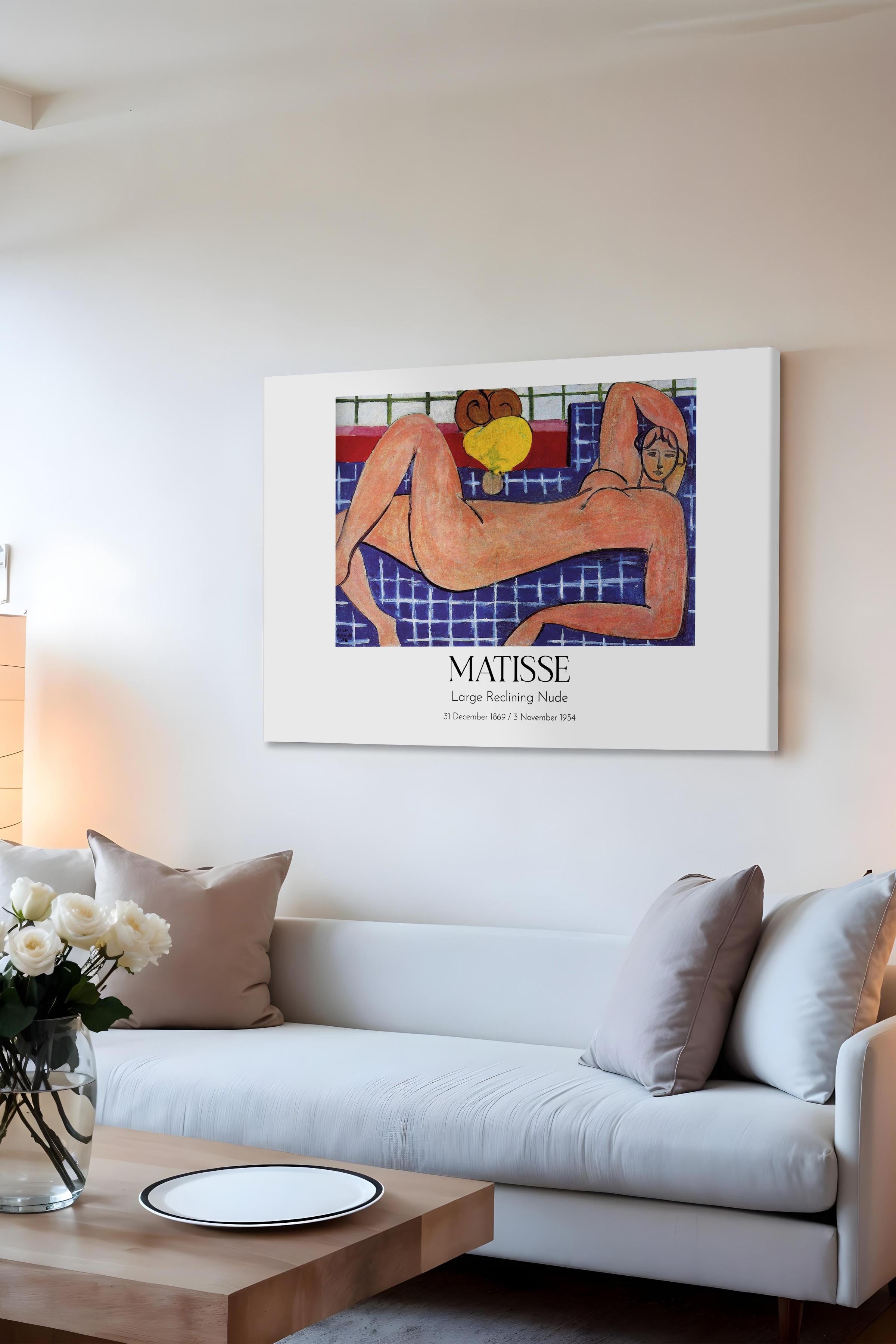 Matisse - Large Reclining Nude, Kanvas Tablo, Sanat Serisi NO:112312