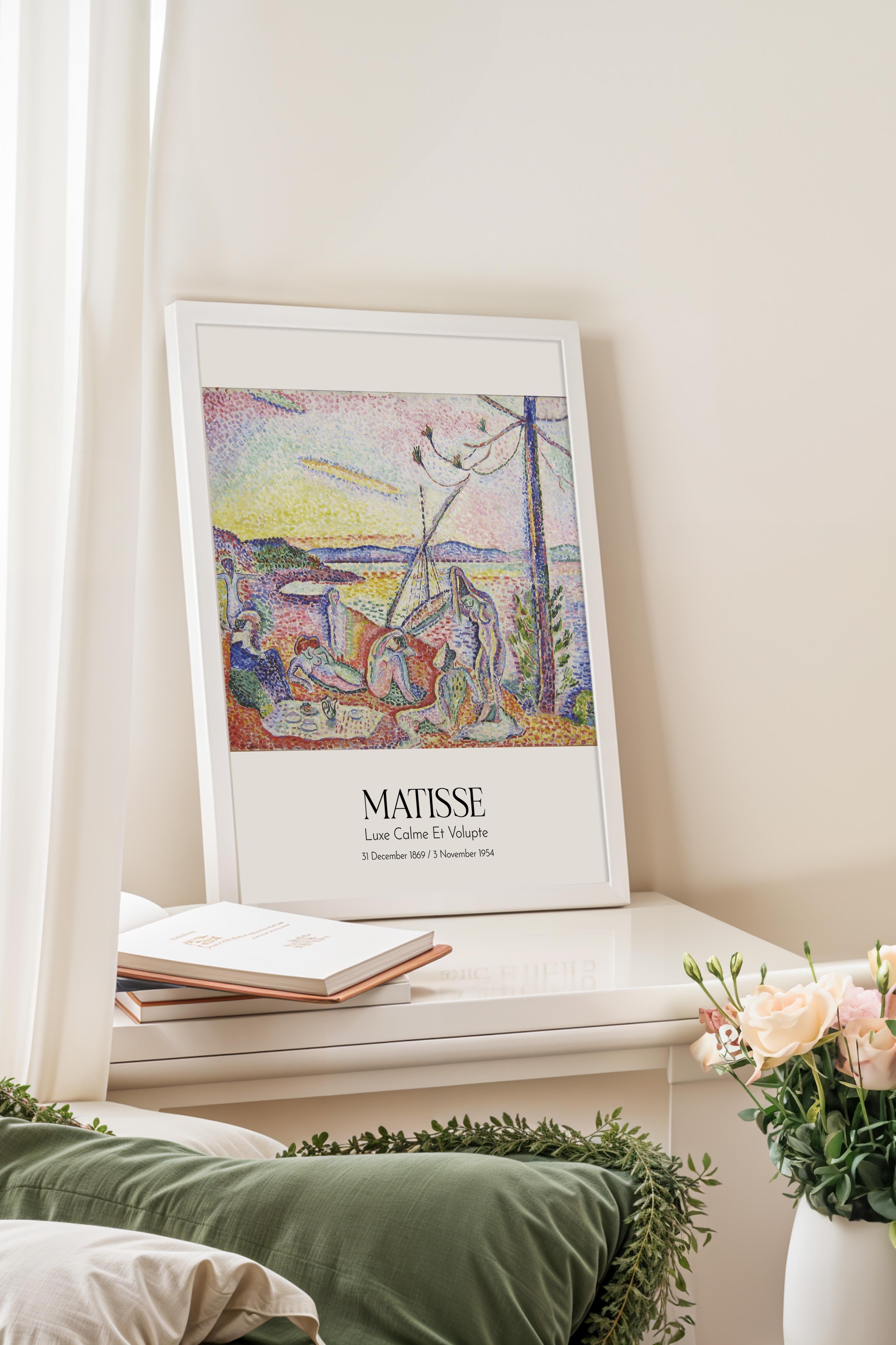 Matisse - Luxe Calme Et Volupte, Beyaz Çerçeveli Tablo, Sanat Serisi NO:112303
