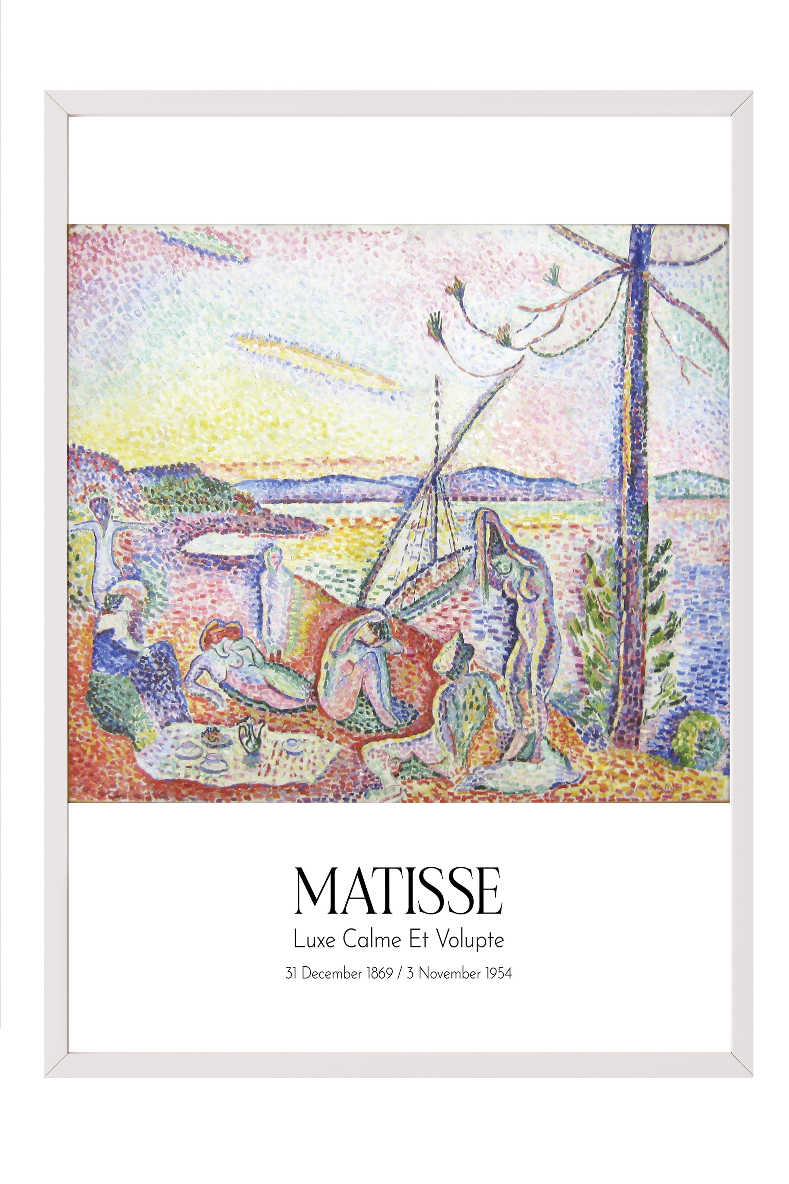 Matisse - Luxe Calme Et Volupte, Beyaz Çerçeveli Tablo, Sanat Serisi NO:112303