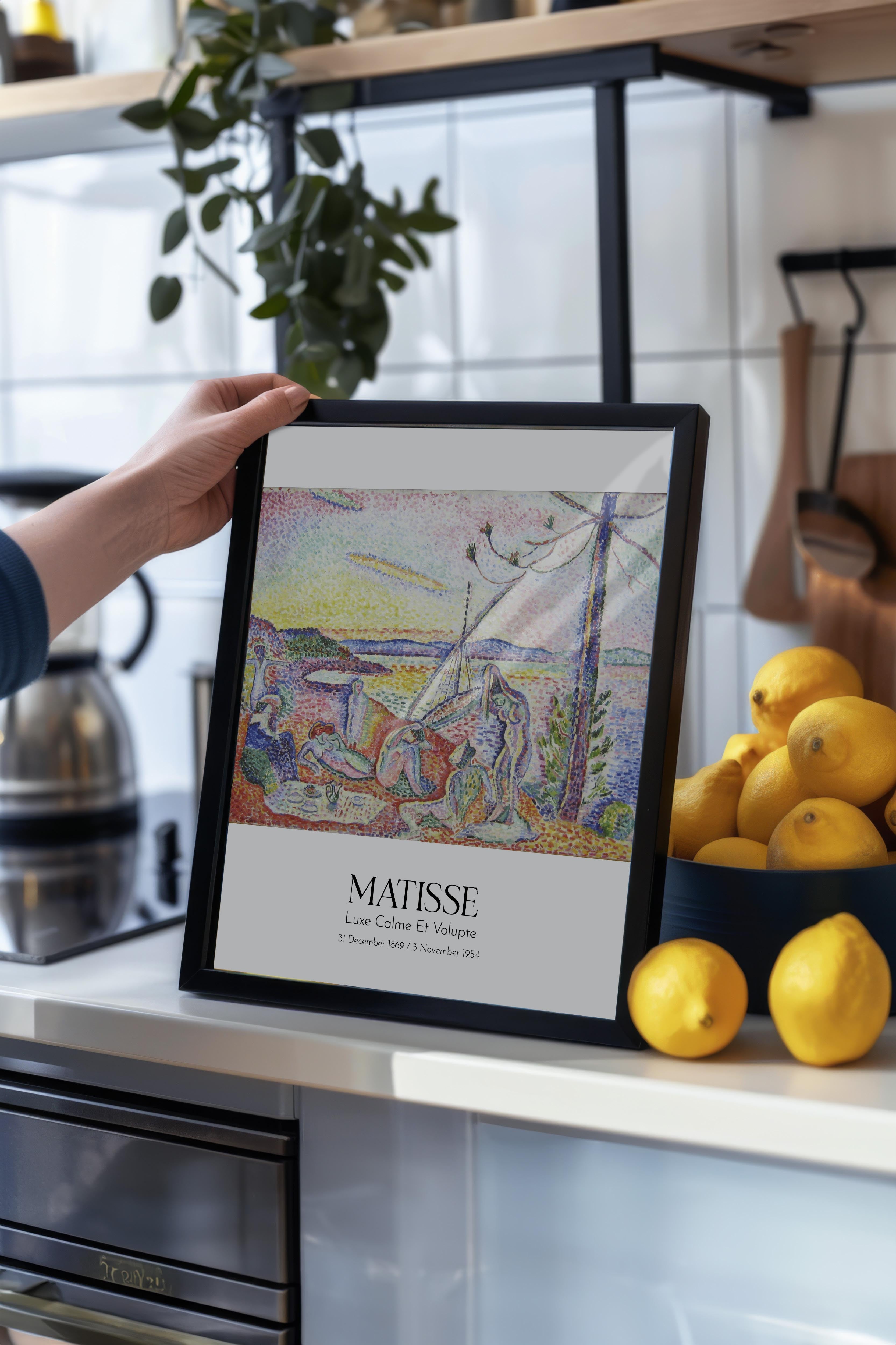 Matisse - Luxe Calme Et Volupte, Siyah Çerçeveli Tablo, Sanat Serisi NO:112303