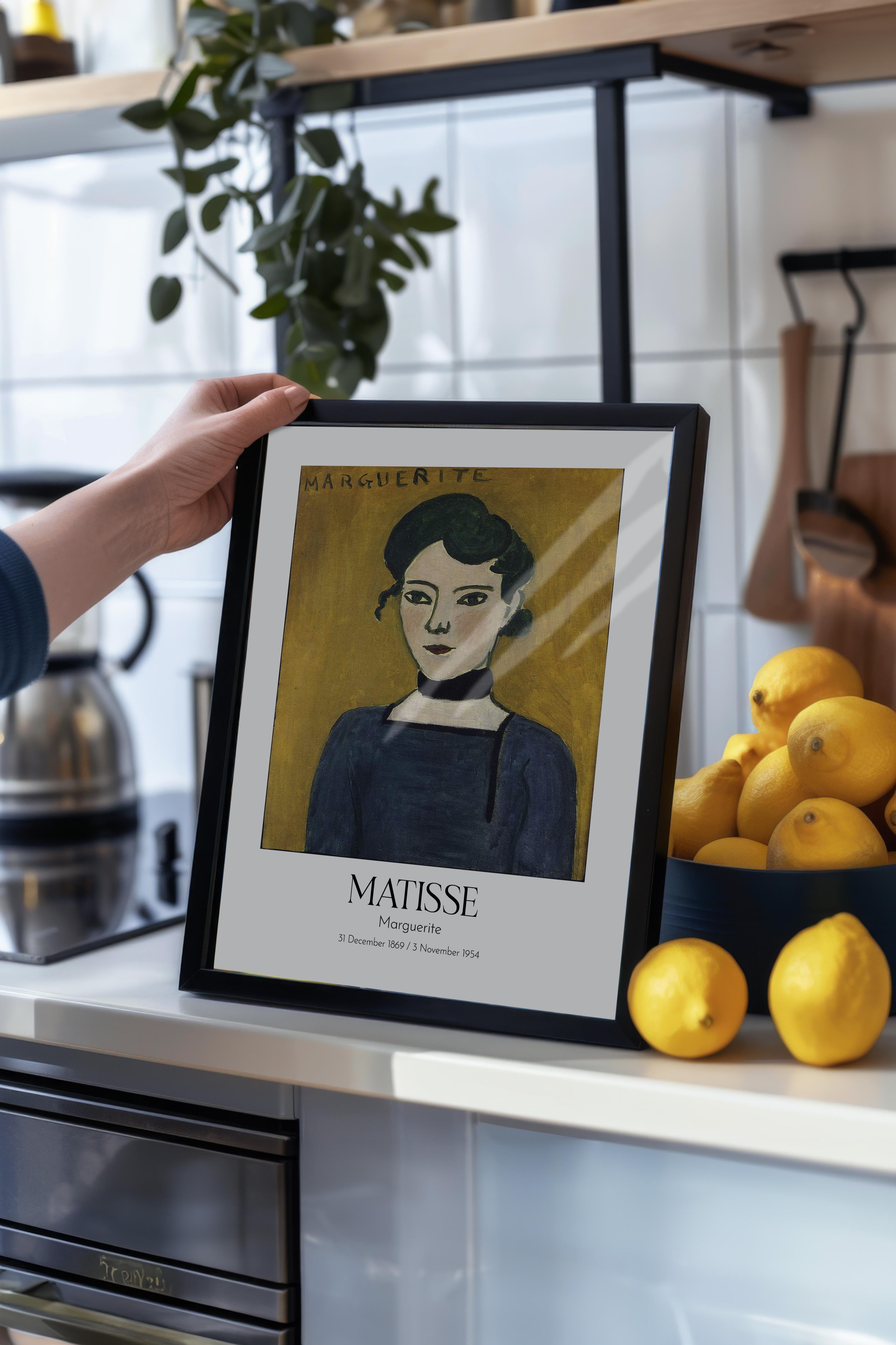 Matisse - Marguerite, Siyah Çerçeveli Tablo, Sanat Serisi NO:112304