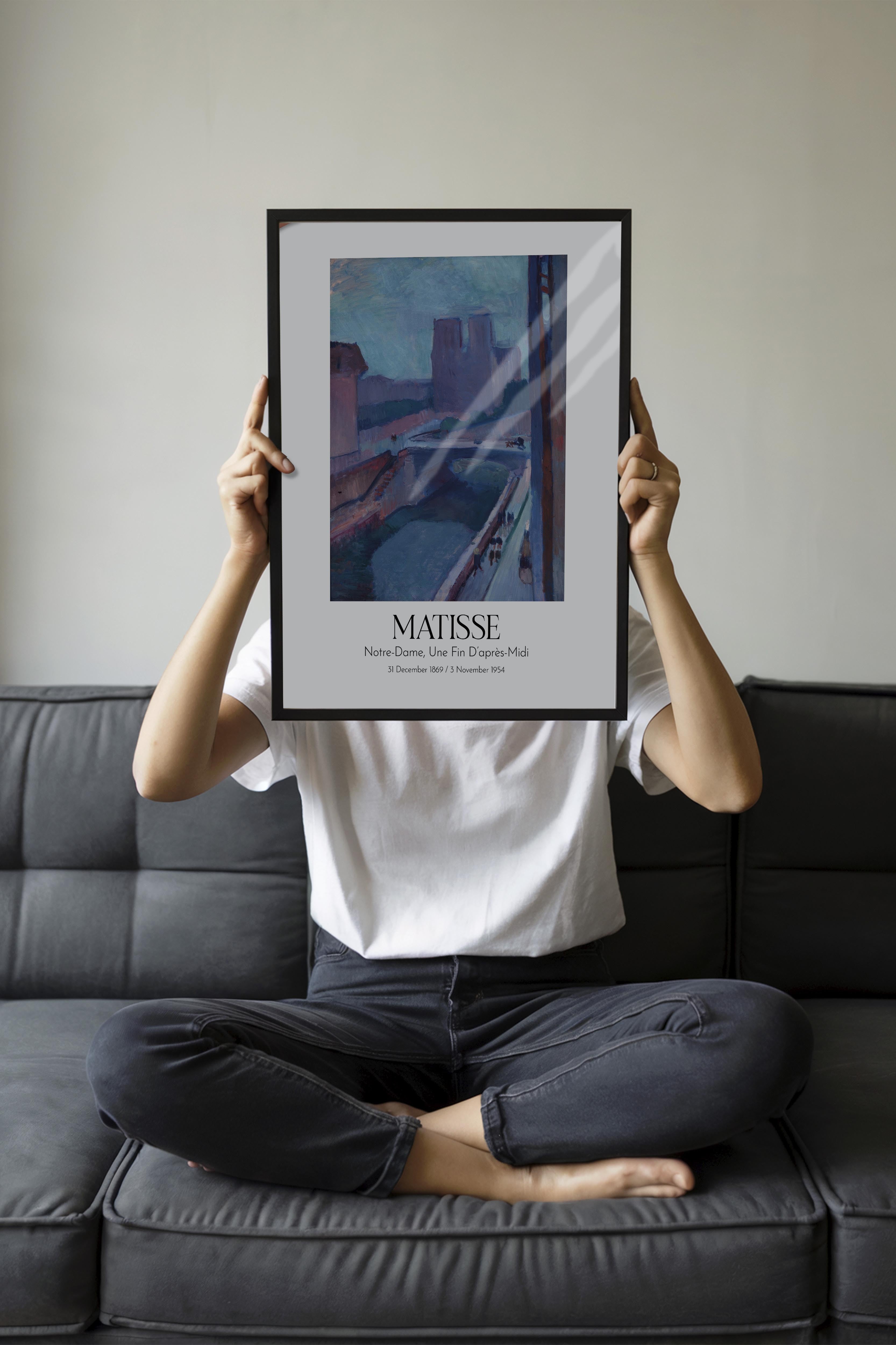 Matisse - Notre-Dame, Une Fin D'Après-Midi, Siyah Çerçeveli Tablo, Sanat Serisi NO:112305