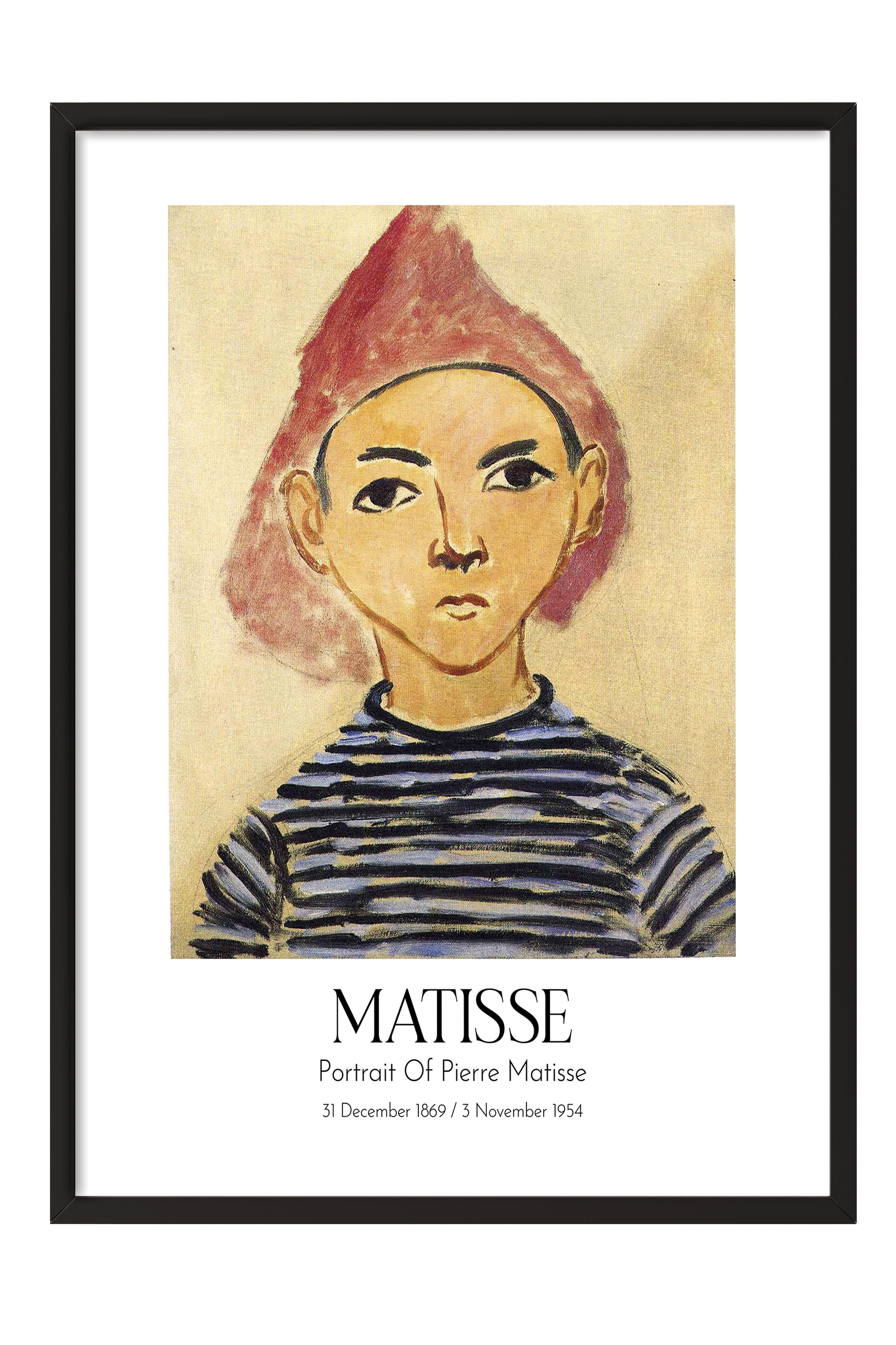 Matisse - Portrait Of Pierre Matisse, Siyah Çerçeveli Tablo, Sanat Serisi NO:112307