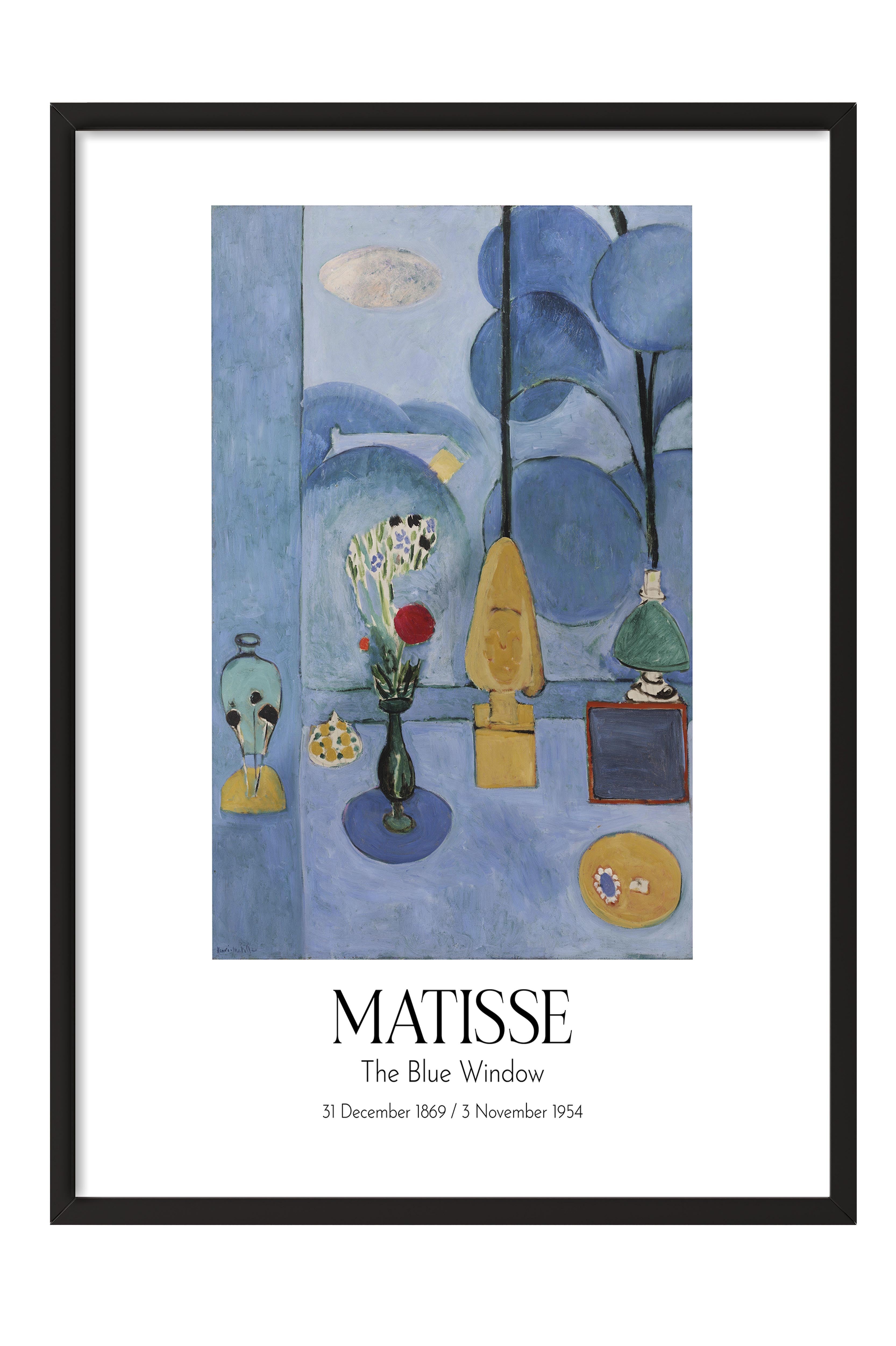 Matisse - The Blue Window, Siyah Çerçeveli Tablo, Sanat Serisi NO:112308