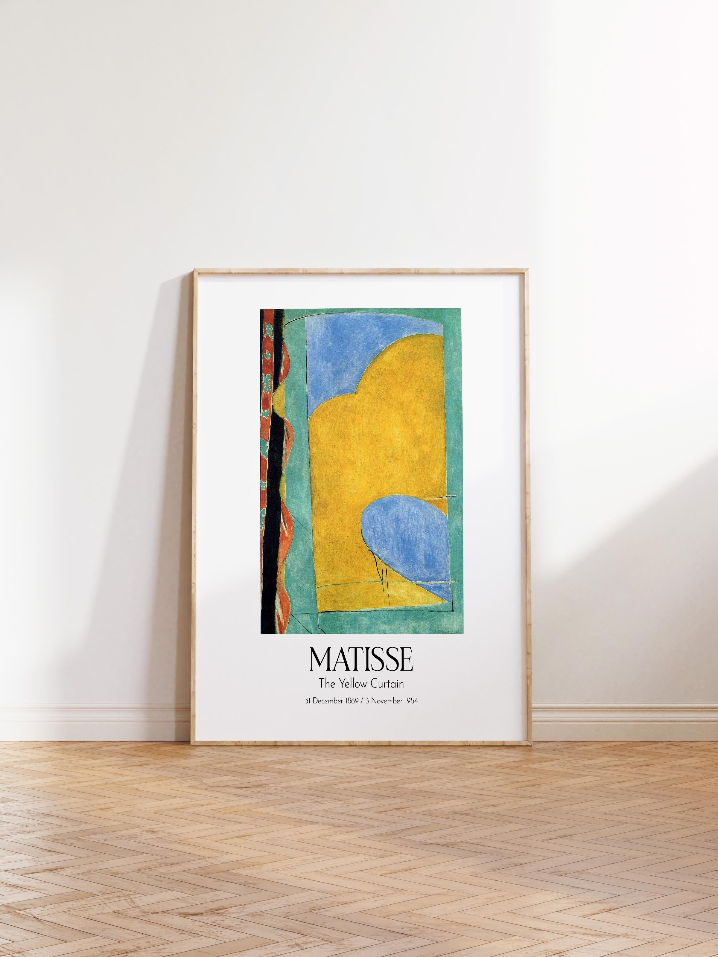 Matisse - The Yellow Curtain, Ahşap Çerçeveli Tablo, Sanat Serisi NO:112309