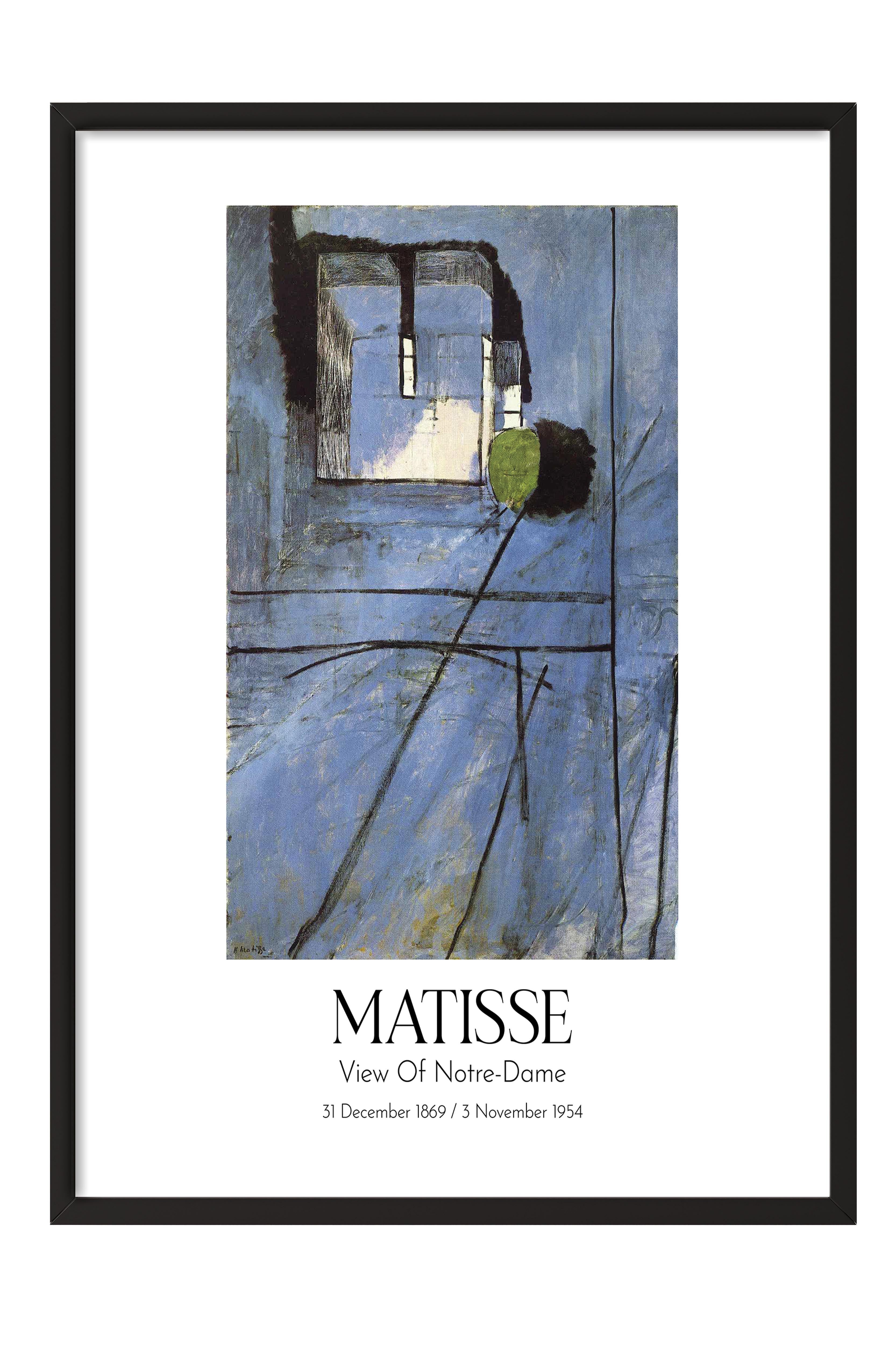 Matisse - View Of Notre-Dame, Siyah Çerçeveli Tablo, Sanat Serisi NO:112310