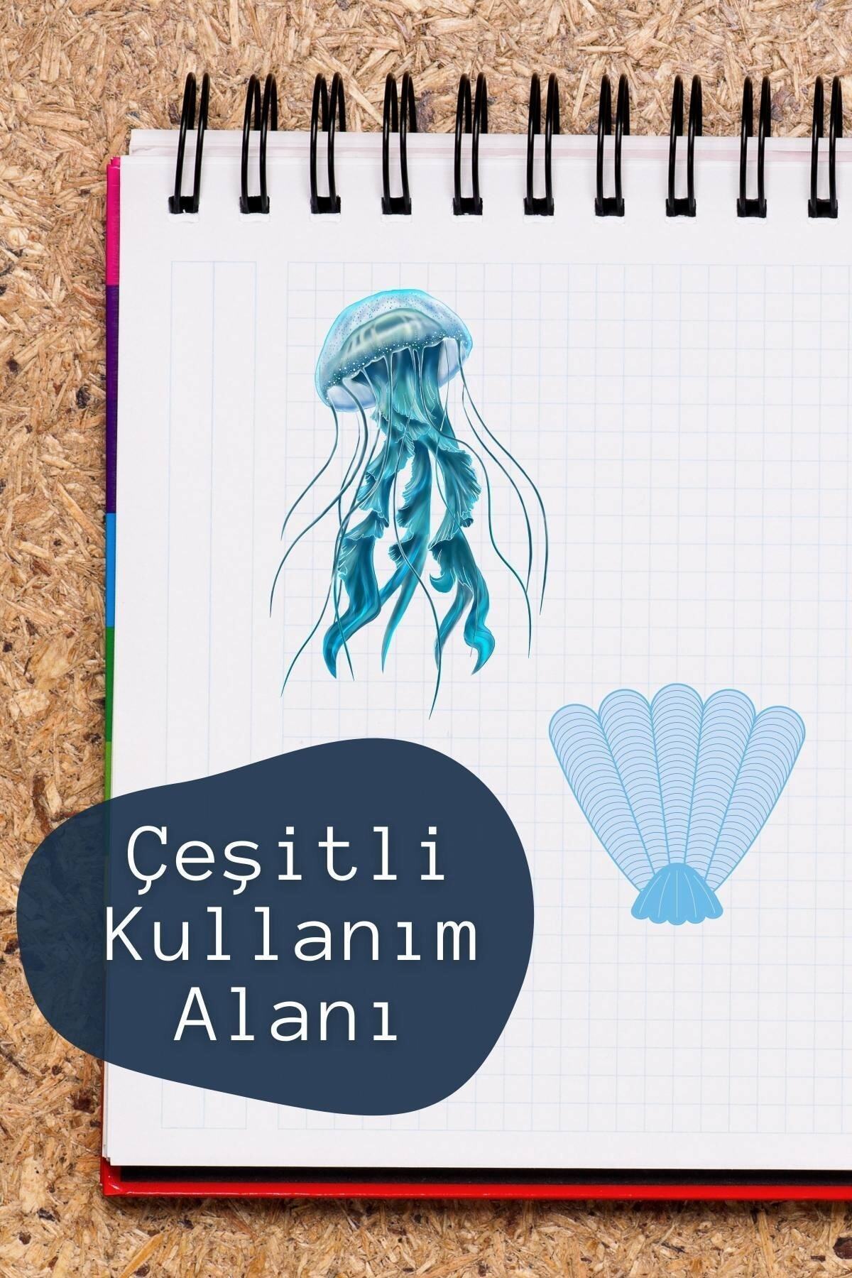 Mavi Temalı Sticker Seti - 7 Adet Etiket Seti- Telefon, Tablet, Defter Laptop Uyumlu Etiket