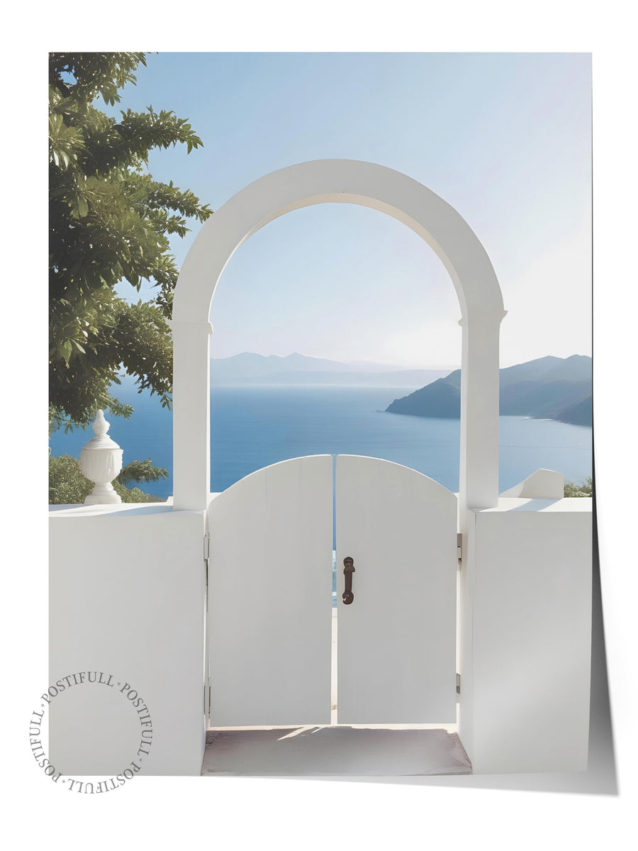 Mediterranean Portal Poster, Dikey Duvar Tablosu Comfort Serisi NO:108480