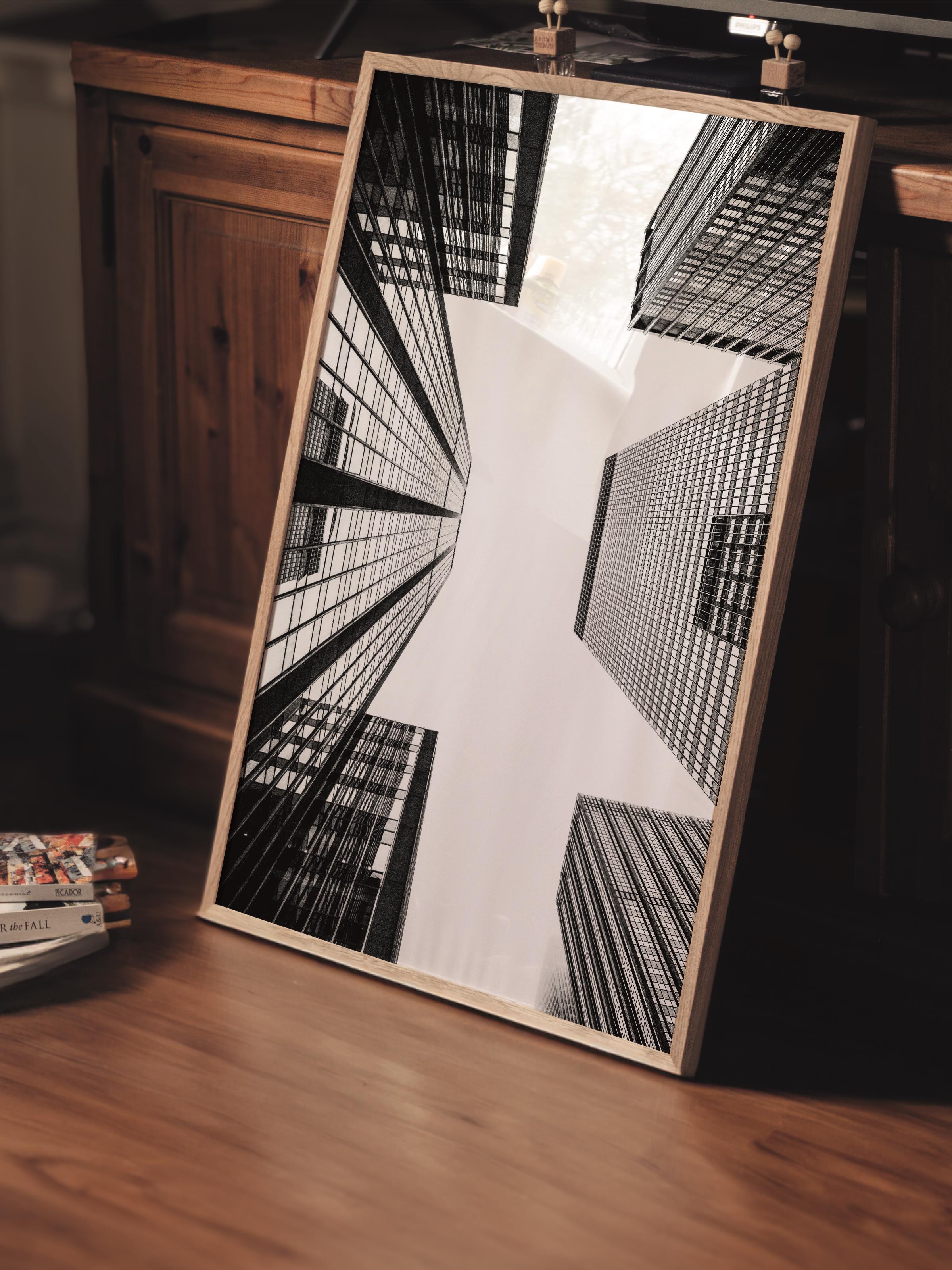 Mimari Poster, Siyah Beyaz Çerçevesiz Poster, Sanatsal Baskı NO:1 Estetik Ofis Duvar Dekoru, Dikey