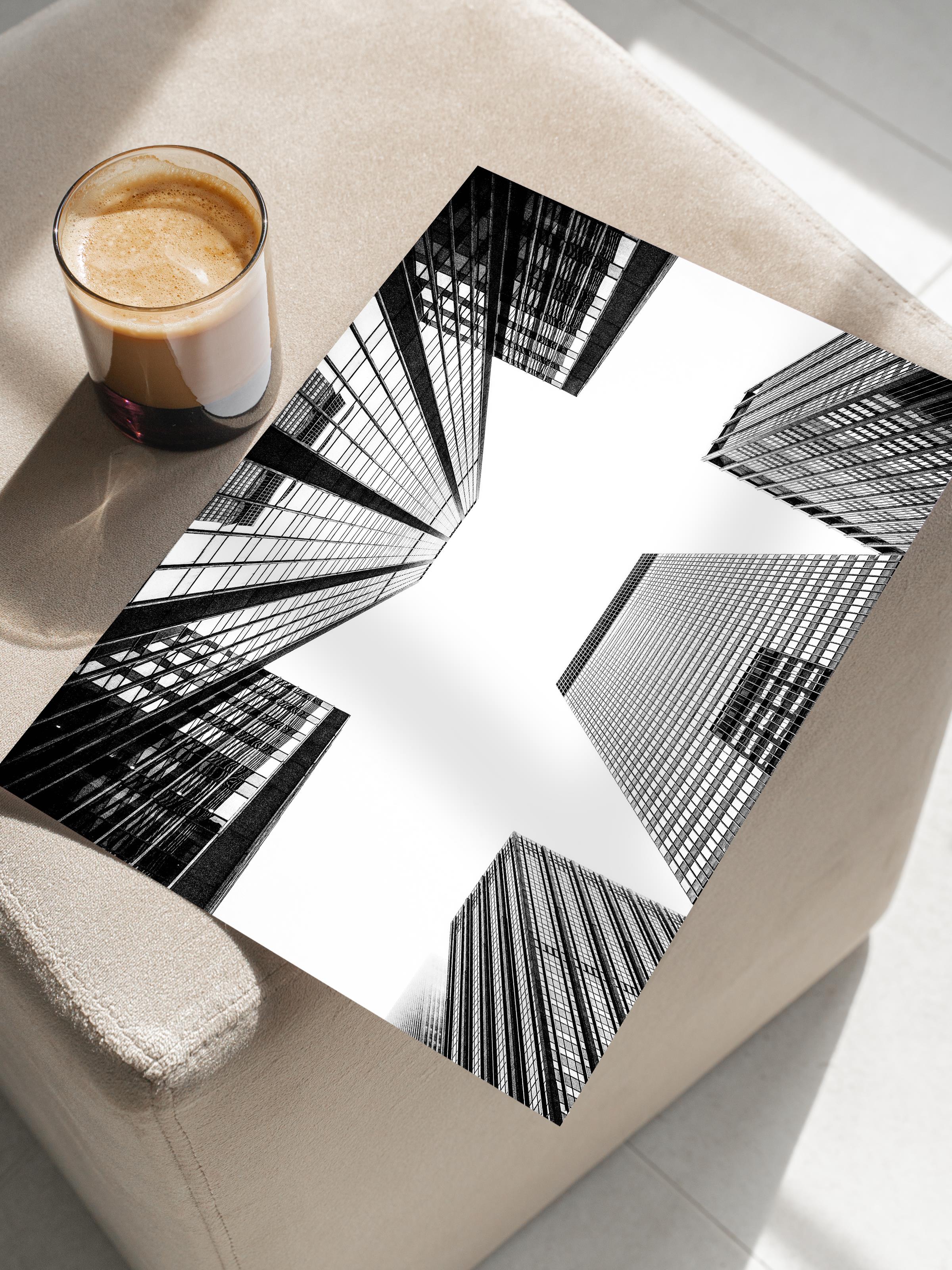 Mimari Poster, Siyah Beyaz Çerçevesiz Poster, Sanatsal Baskı NO:1 Estetik Ofis Duvar Dekoru, Dikey