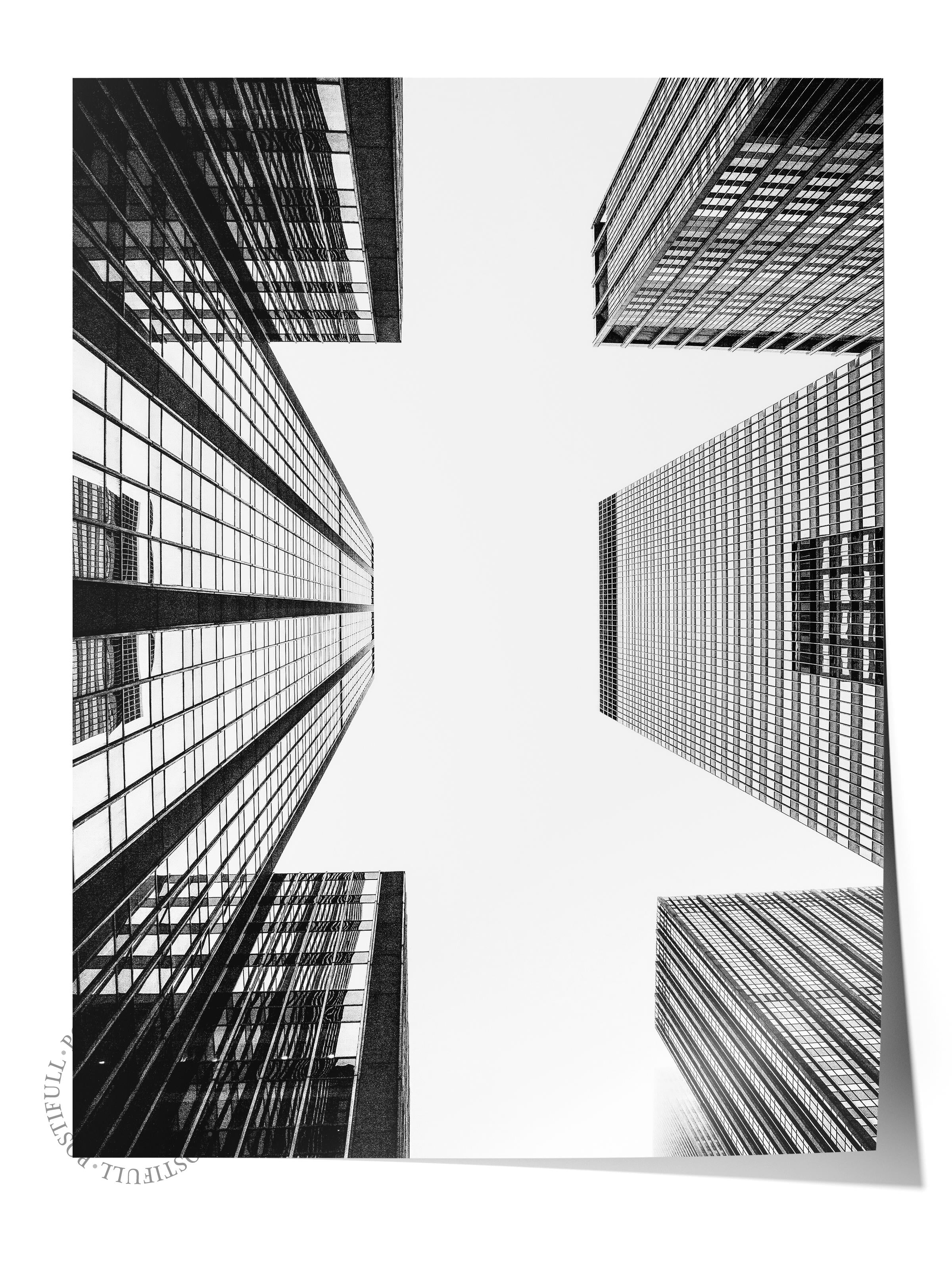 Mimari Poster, Siyah Beyaz Çerçevesiz Poster, Sanatsal Baskı NO:1 Estetik Ofis Duvar Dekoru, Dikey