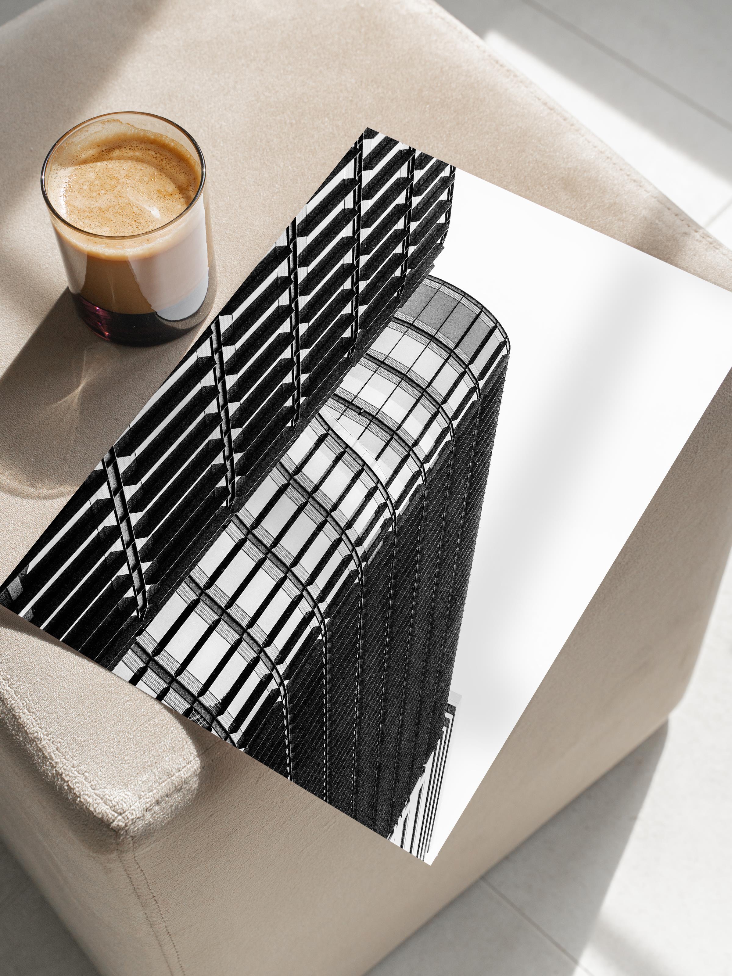 Mimari Poster, Siyah Beyaz Çerçevesiz Poster, Sanatsal Baskı NO:10 Estetik Ofis Duvar Dekoru, Dikey