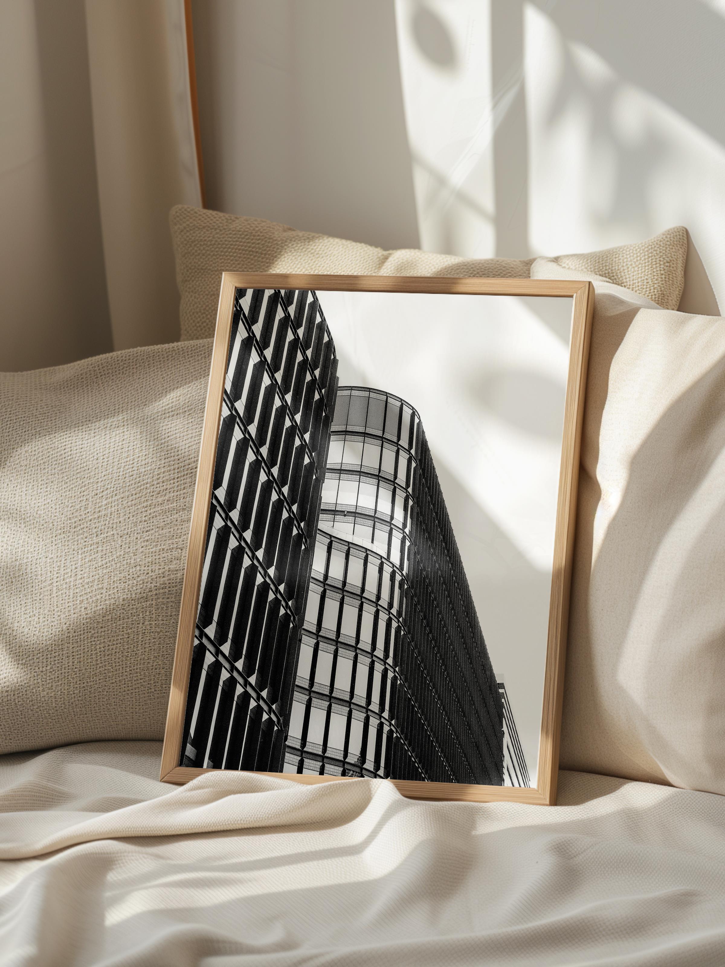 Mimari Poster, Siyah Beyaz Çerçevesiz Poster, Sanatsal Baskı NO:10 Estetik Ofis Duvar Dekoru, Dikey