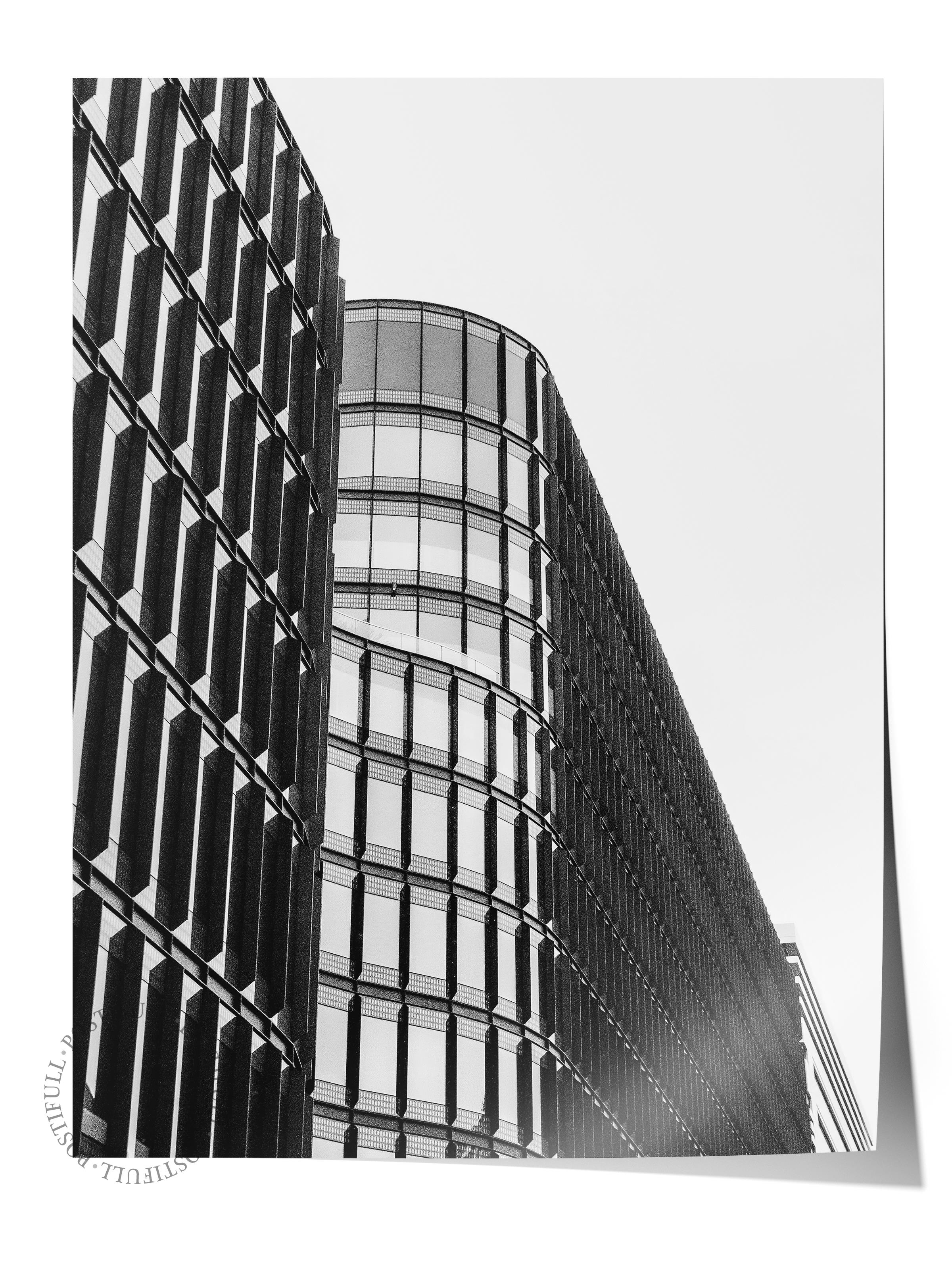 Mimari Poster, Siyah Beyaz Çerçevesiz Poster, Sanatsal Baskı NO:10 Estetik Ofis Duvar Dekoru, Dikey