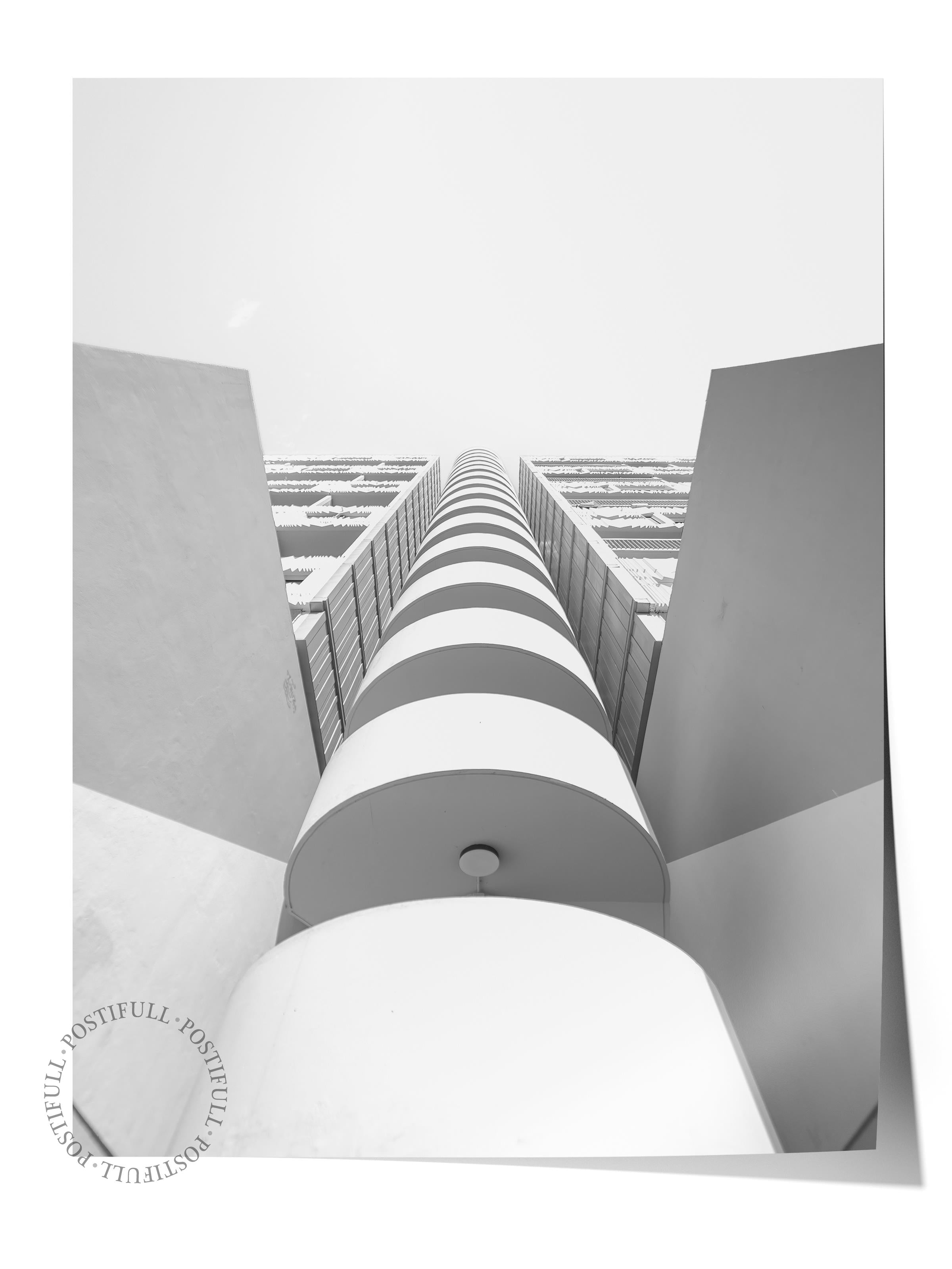 Mimari Poster, Siyah Beyaz Çerçevesiz Poster, Sanatsal Baskı NO:103 Estetik Ofis Duvar Dekoru, Dikey