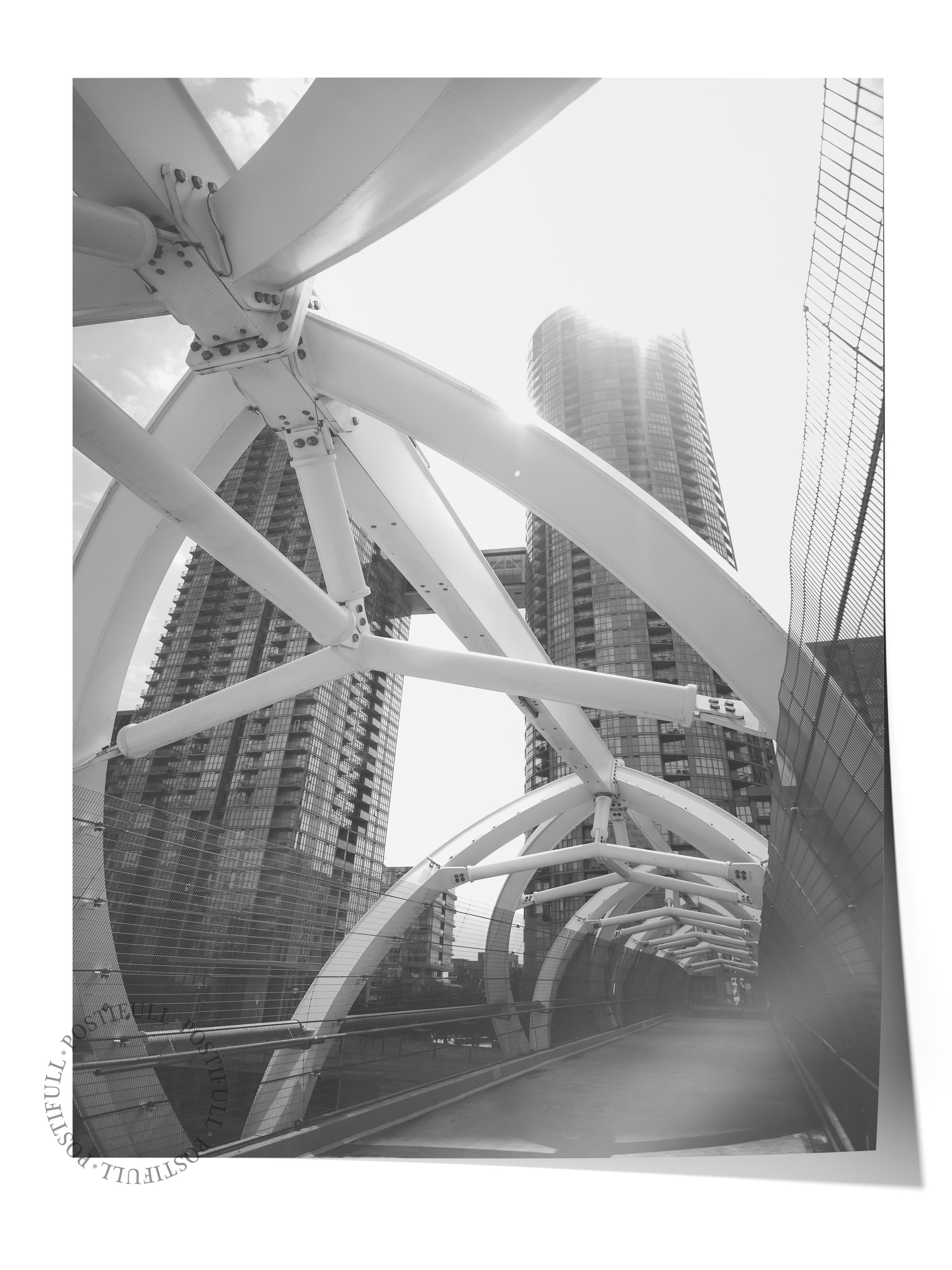 Mimari Poster, Siyah Beyaz Çerçevesiz Poster, Sanatsal Baskı NO:108 Estetik Ofis Duvar Dekoru, Dikey