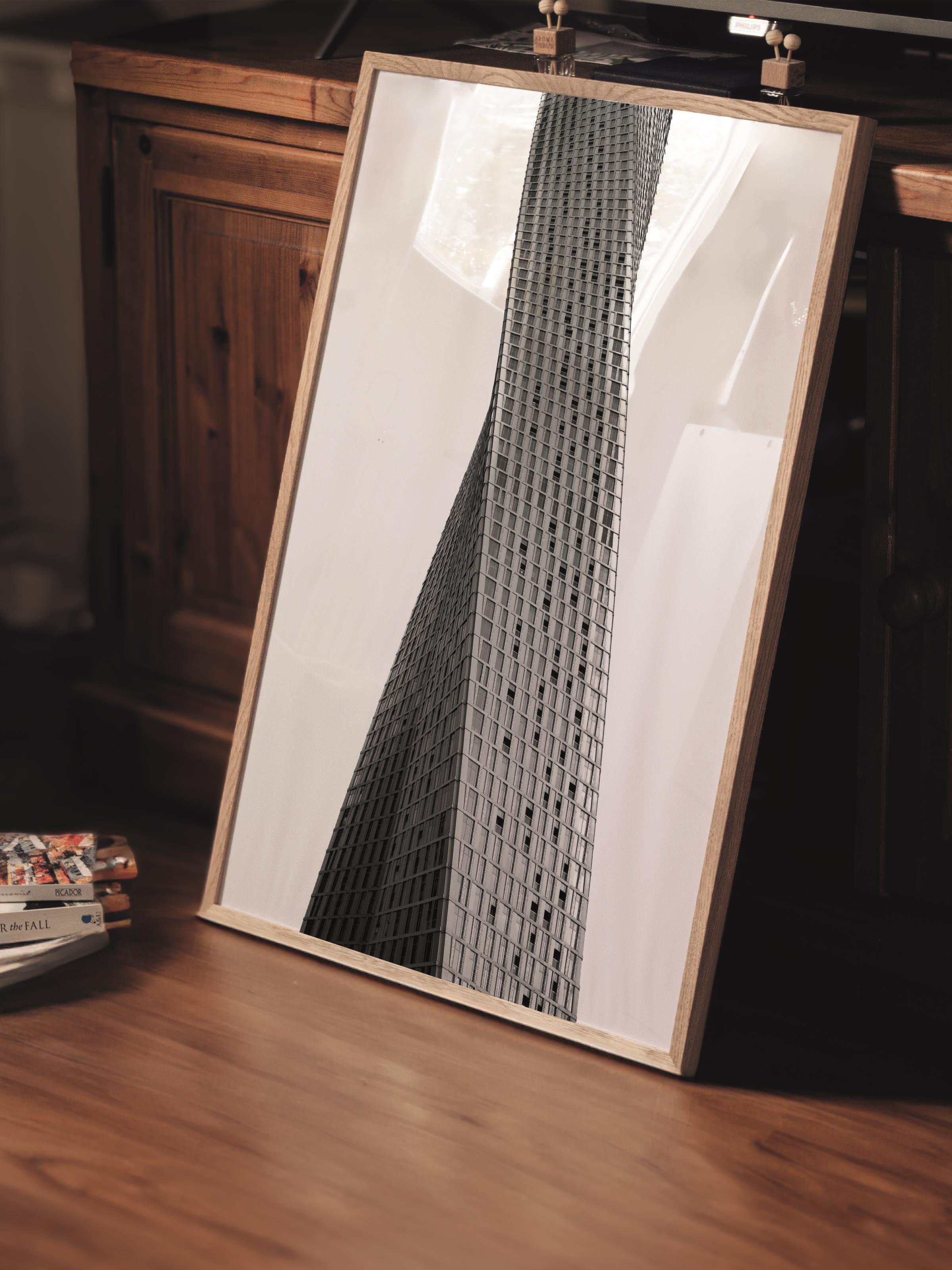 Mimari Poster, Siyah Beyaz Çerçevesiz Poster, Sanatsal Baskı NO:109 Estetik Ofis Duvar Dekoru, Dikey