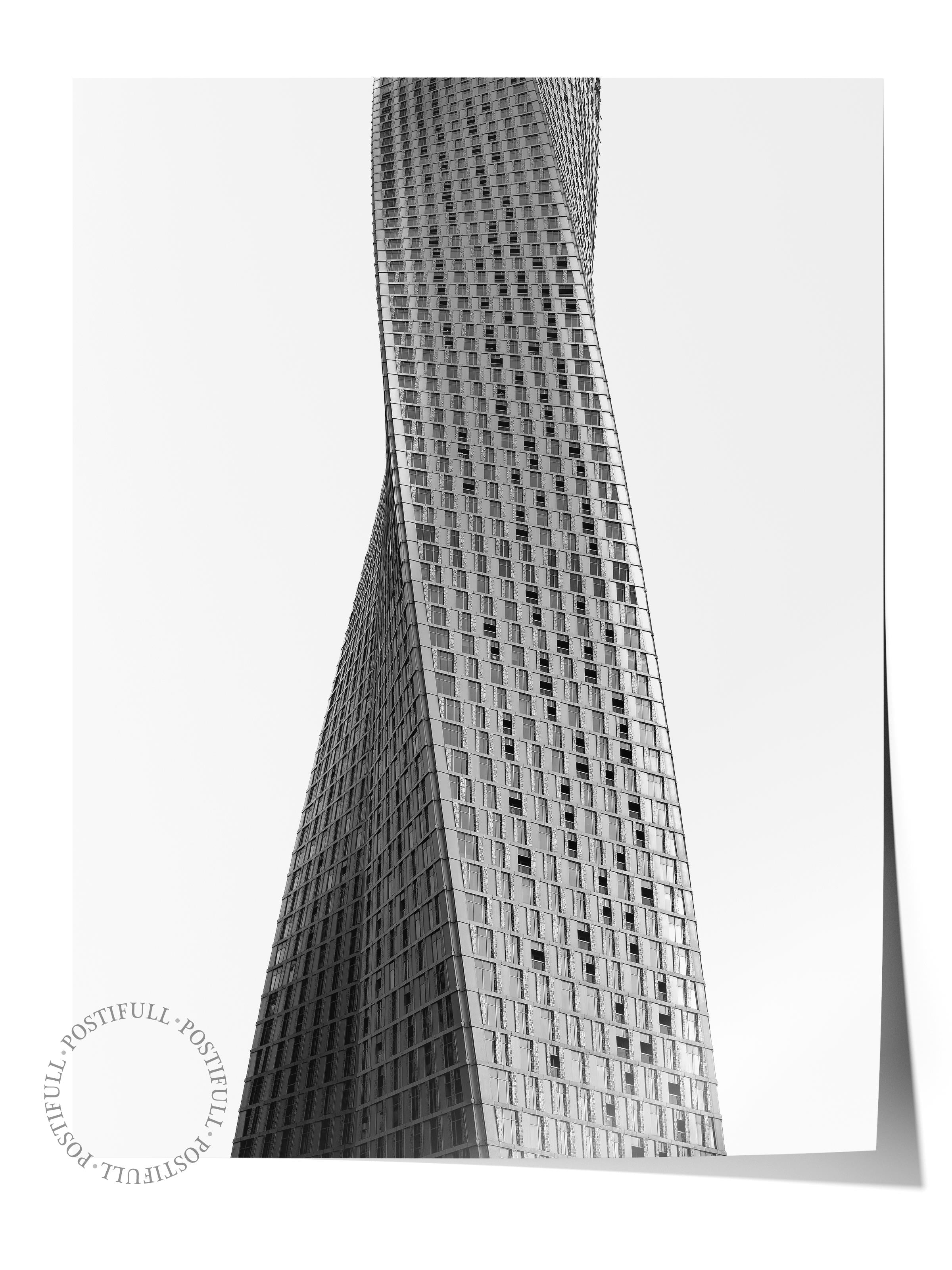 Mimari Poster, Siyah Beyaz Çerçevesiz Poster, Sanatsal Baskı NO:109 Estetik Ofis Duvar Dekoru, Dikey