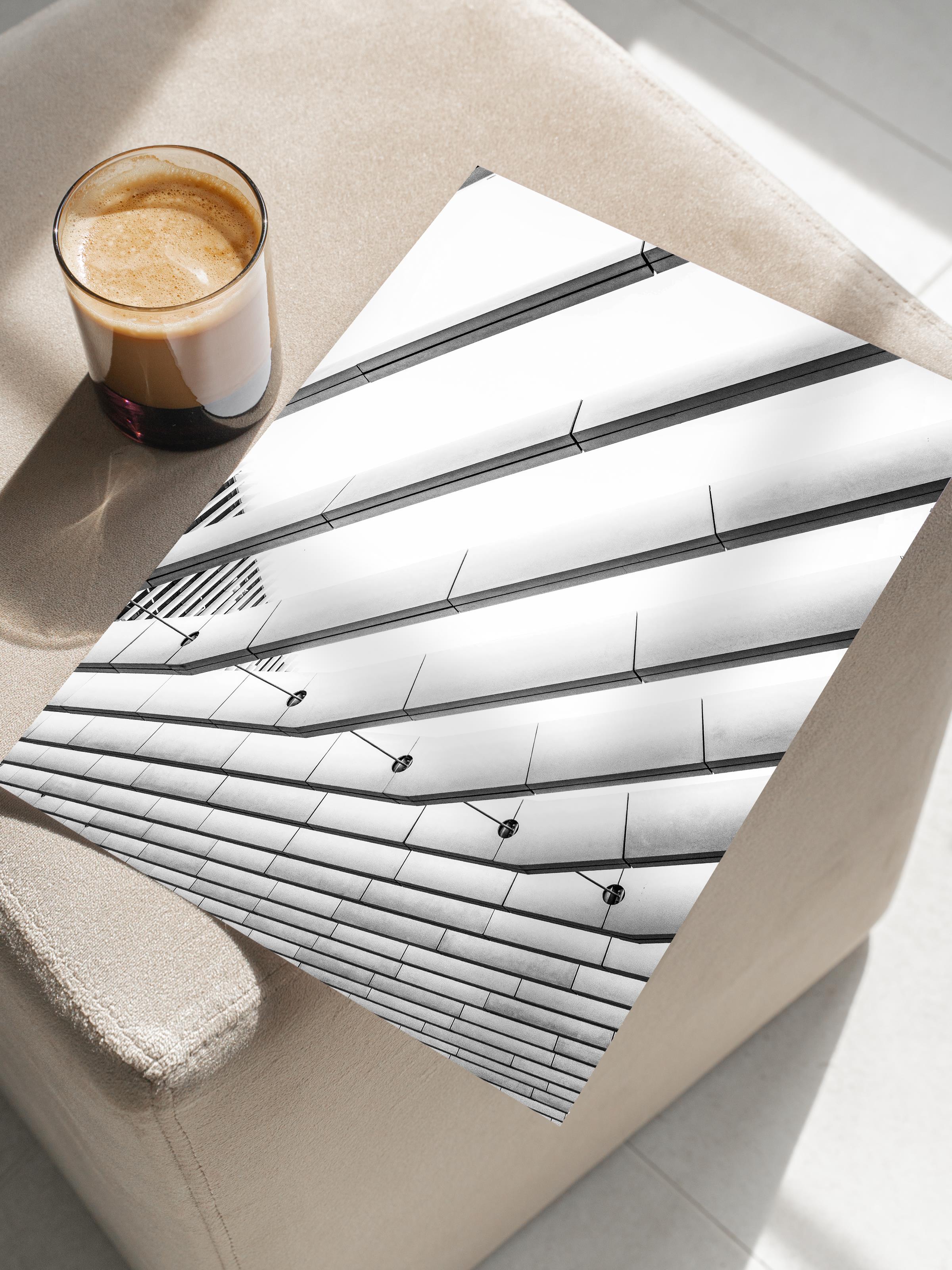 Mimari Poster, Siyah Beyaz Çerçevesiz Poster, Sanatsal Baskı NO:2 Estetik Ofis Duvar Dekoru, Dikey