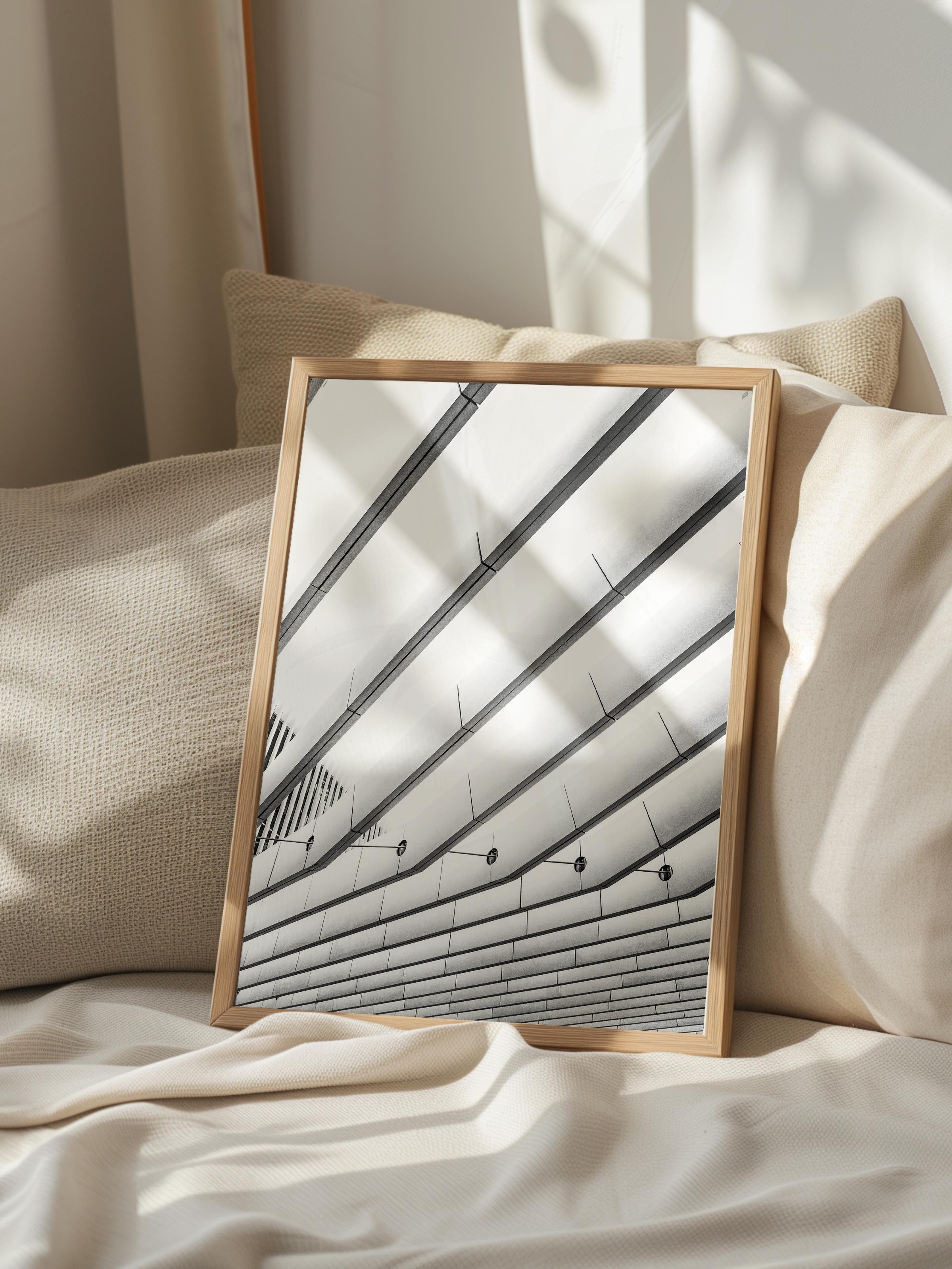 Mimari Poster, Siyah Beyaz Çerçevesiz Poster, Sanatsal Baskı NO:2 Estetik Ofis Duvar Dekoru, Dikey