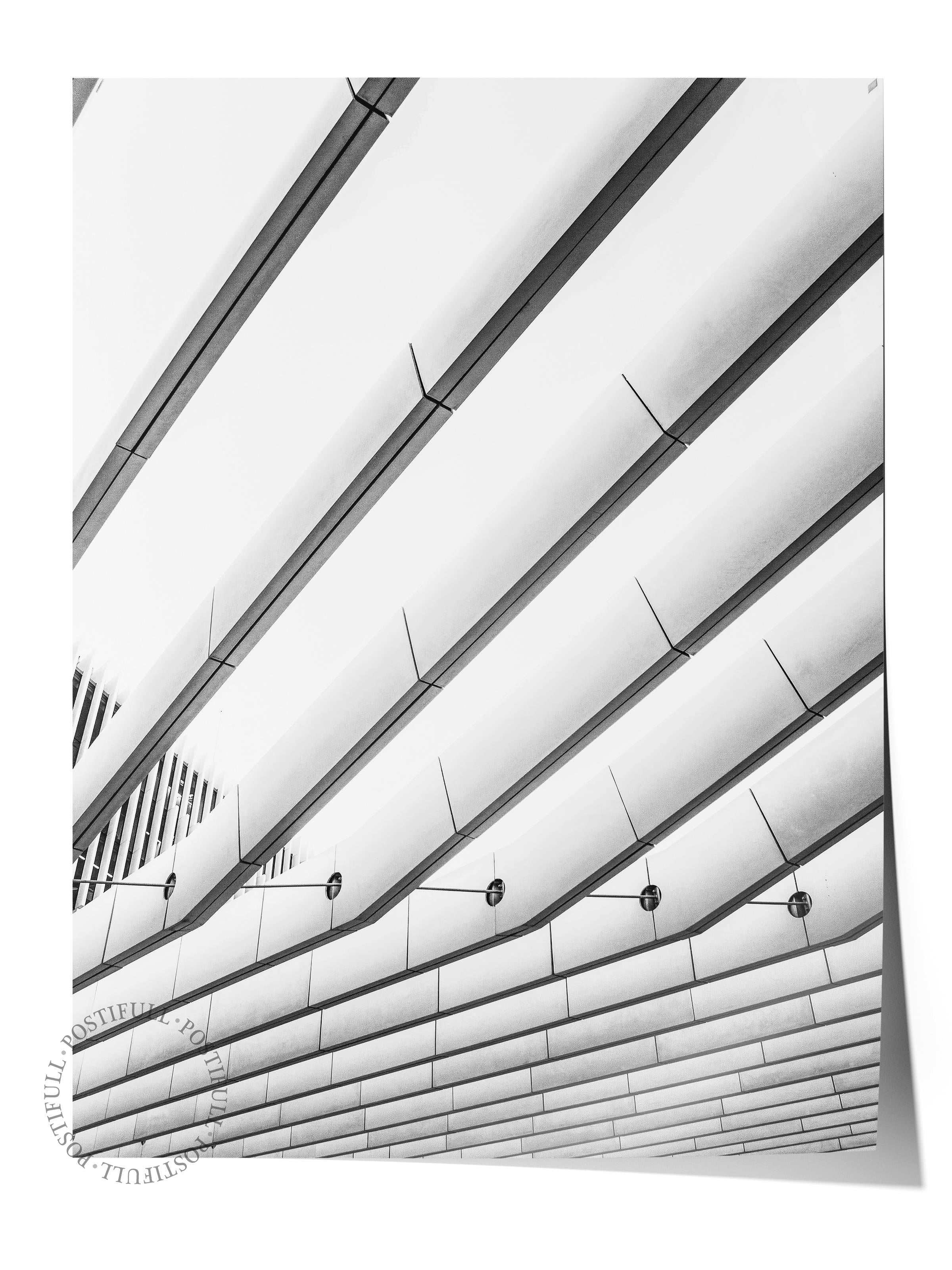 Mimari Poster, Siyah Beyaz Çerçevesiz Poster, Sanatsal Baskı NO:2 Estetik Ofis Duvar Dekoru, Dikey