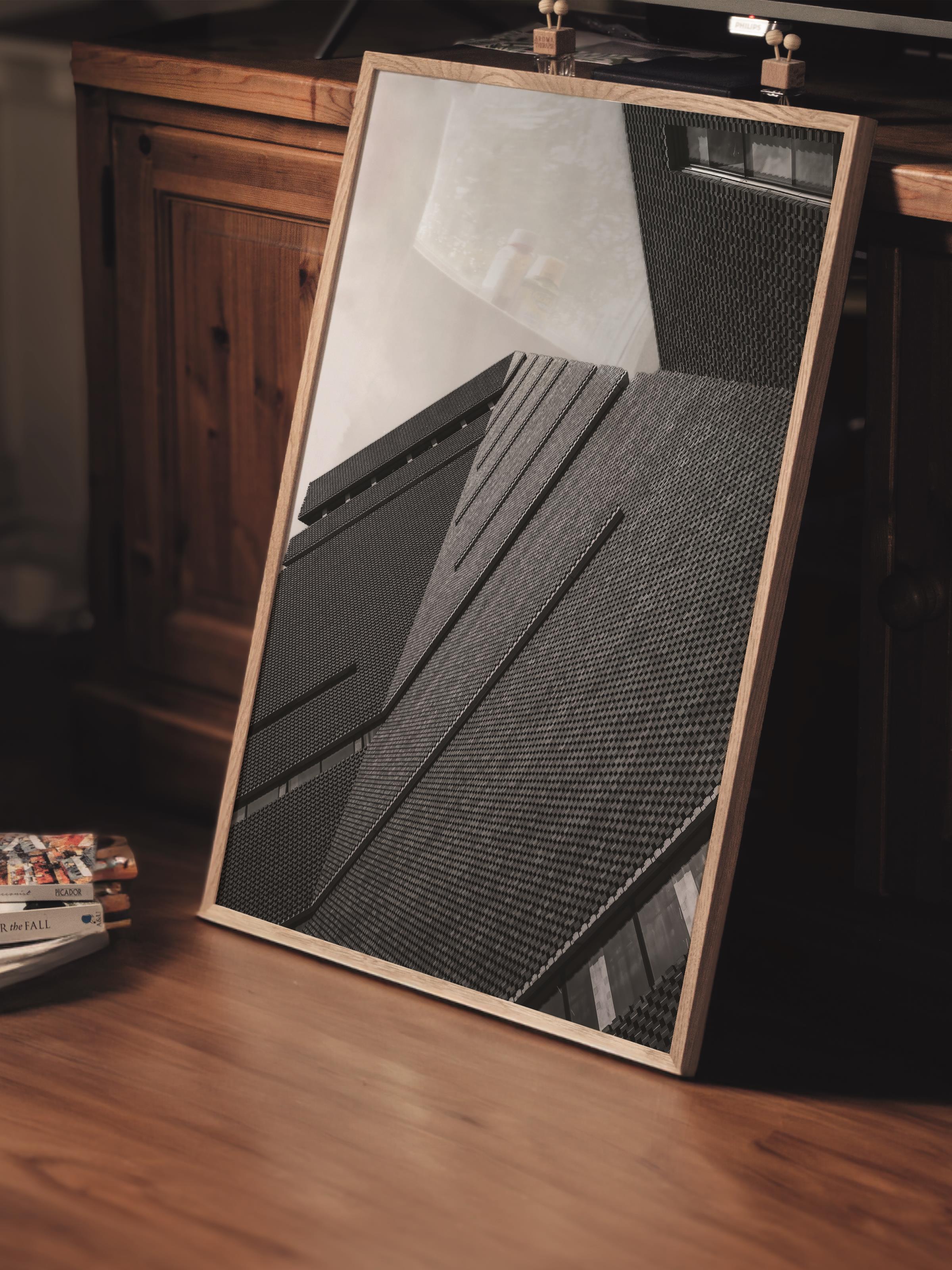 Mimari Poster, Siyah Beyaz Çerçevesiz Poster, Sanatsal Baskı NO:264 Estetik Ofis Duvar Dekoru, Dikey