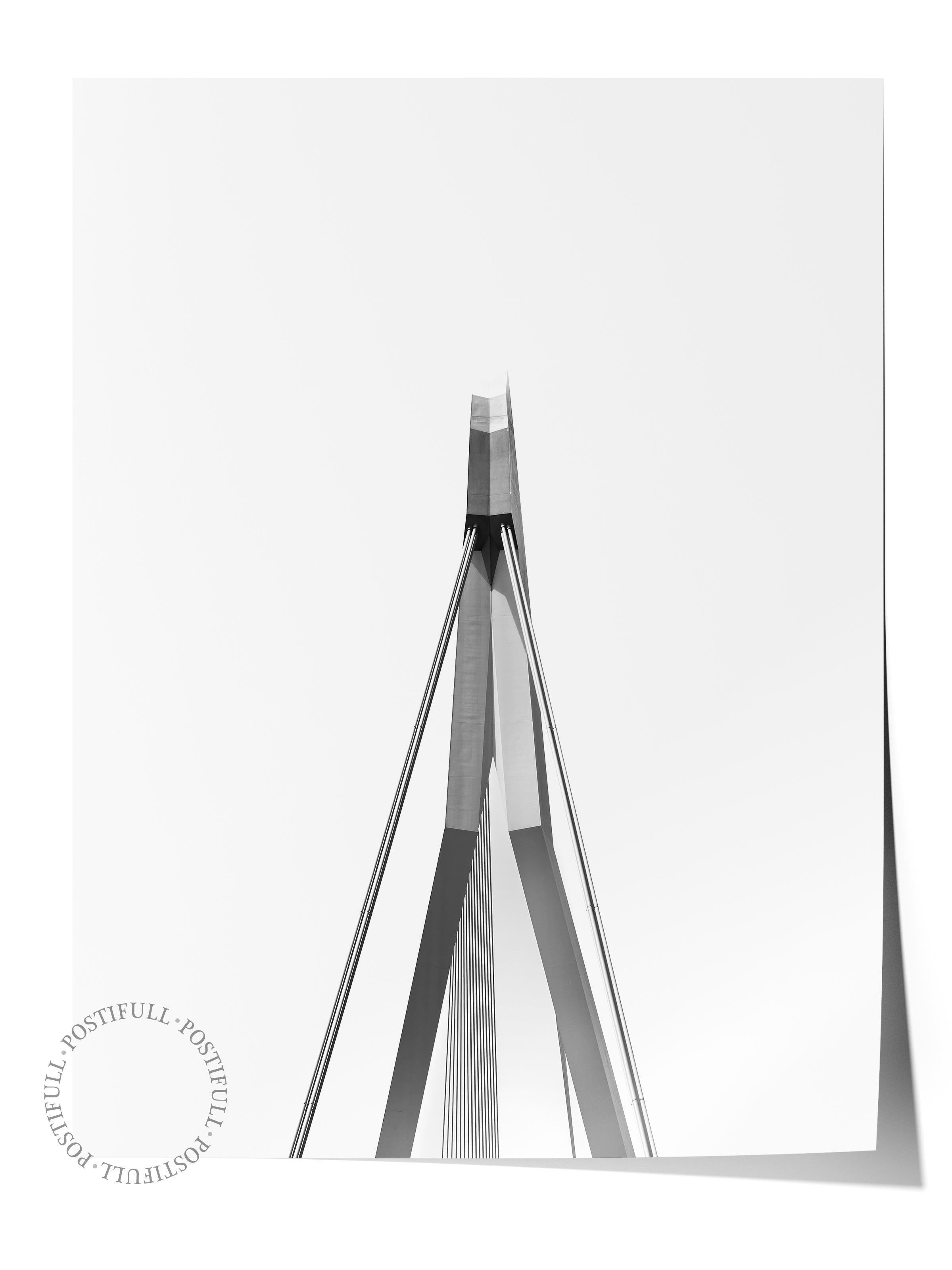 Mimari Poster, Siyah Beyaz Çerçevesiz Poster, Sanatsal Baskı NO:265 Estetik Ofis Duvar Dekoru, Dikey