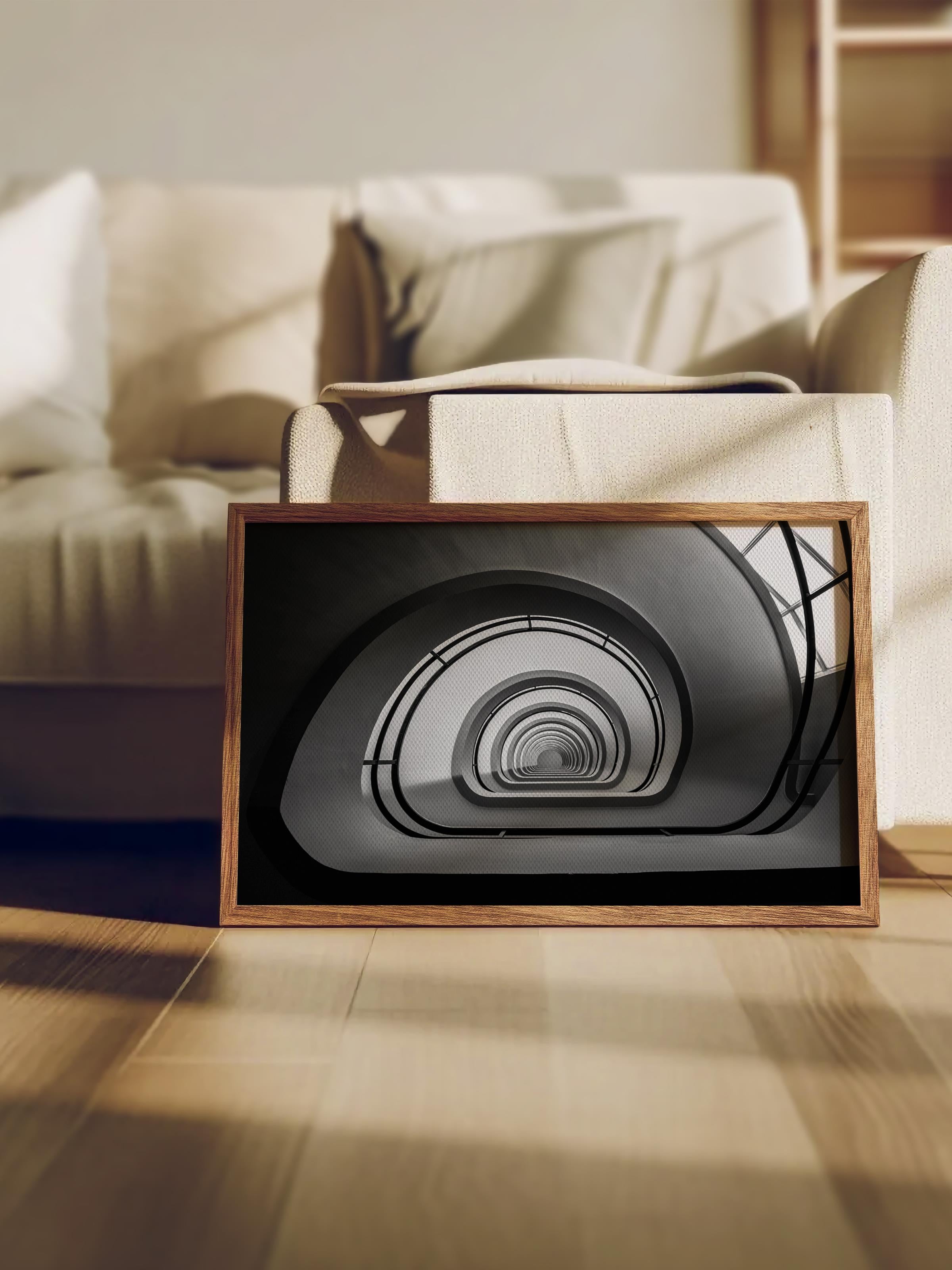 Mimari Poster, Siyah Beyaz Çerçevesiz Poster, Sanatsal Baskı NO:289 Estetik Ofis Duvar Dekoru, Yatay