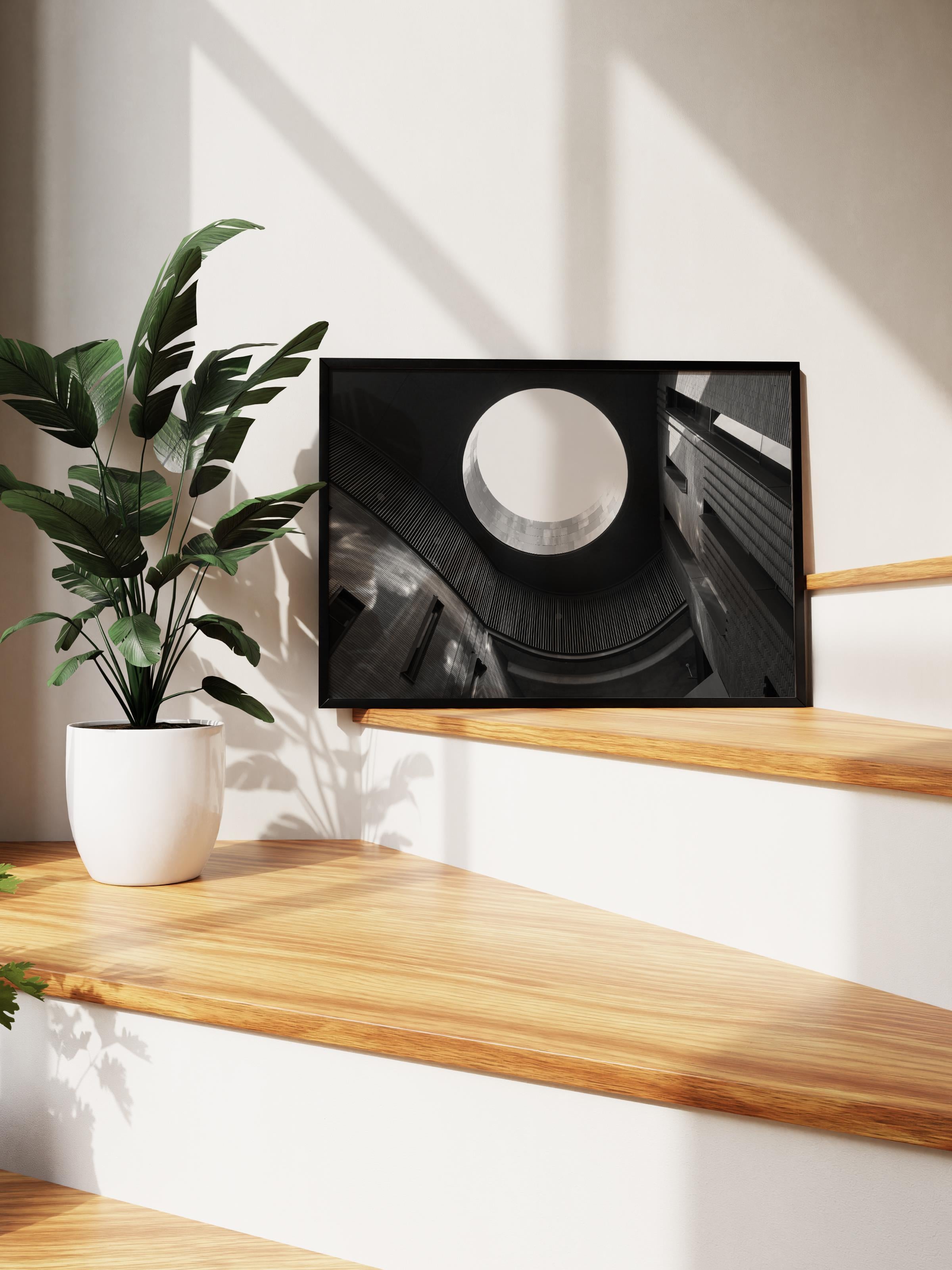 Mimari Poster, Siyah Beyaz Çerçevesiz Poster, Sanatsal Baskı NO:291 Estetik Ofis Duvar Dekoru, Yatay