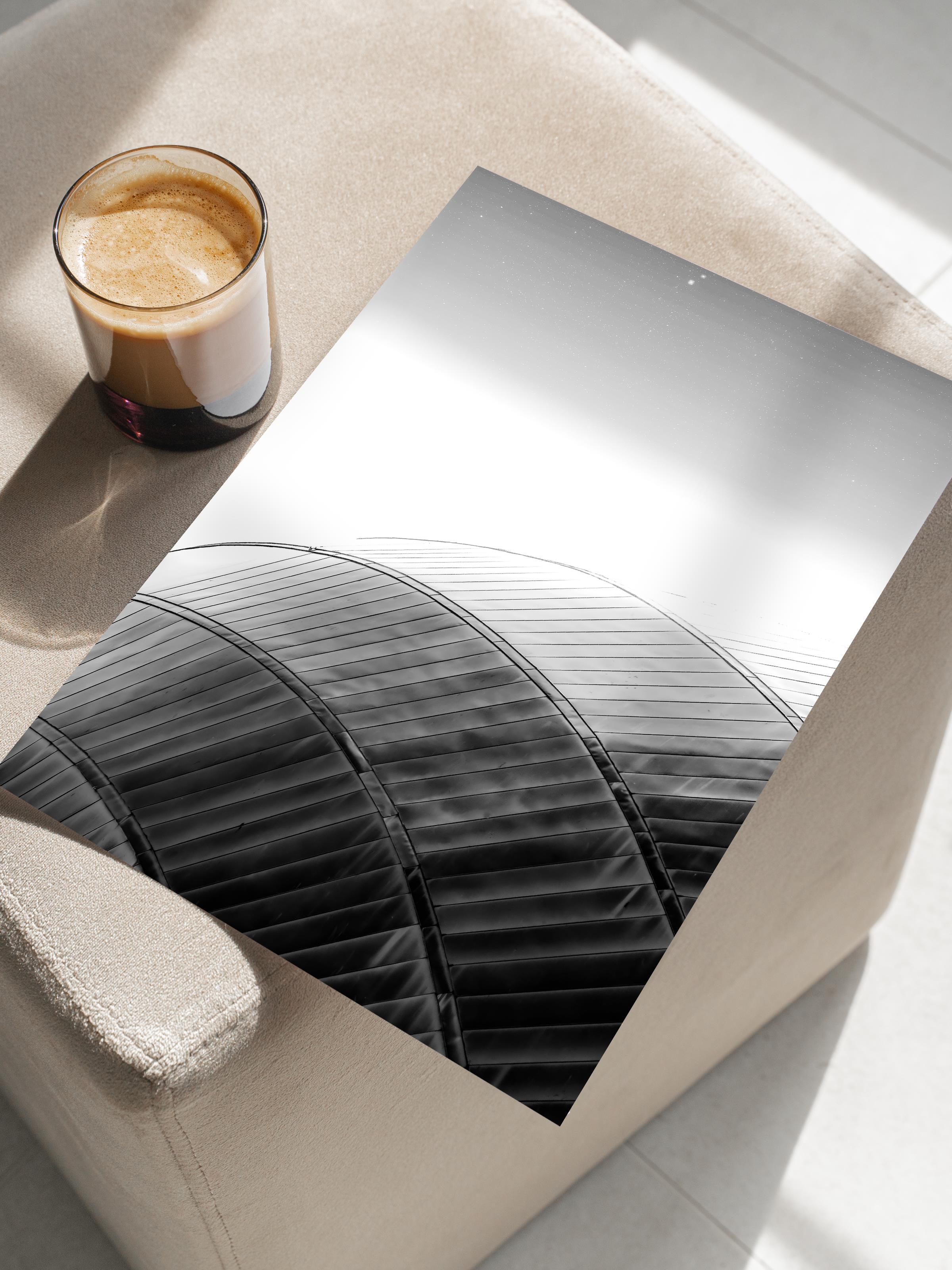 Mimari Poster, Siyah Beyaz Çerçevesiz Poster, Sanatsal Baskı NO:3 Estetik Ofis Duvar Dekoru, Dikey