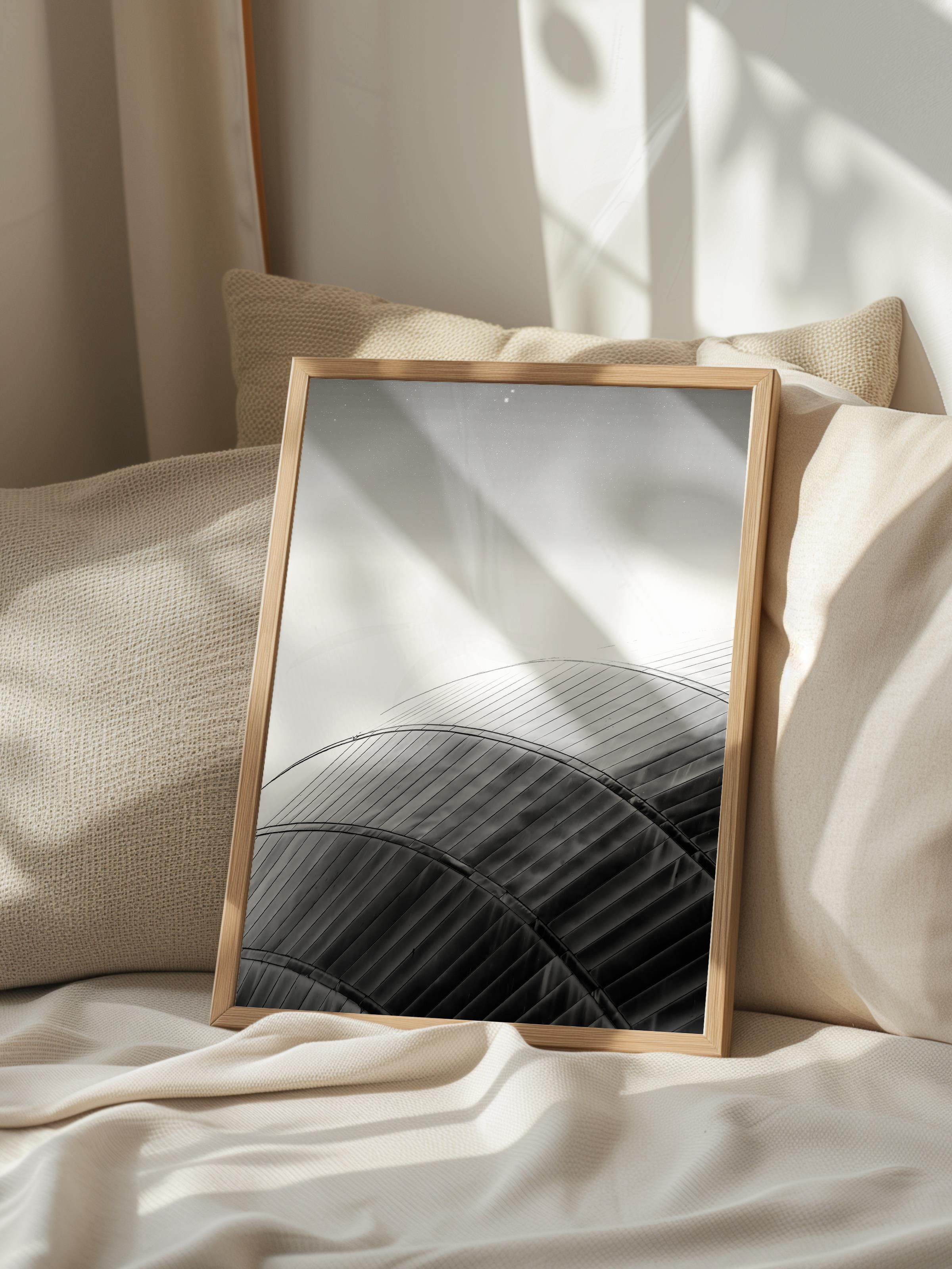 Mimari Poster, Siyah Beyaz Çerçevesiz Poster, Sanatsal Baskı NO:3 Estetik Ofis Duvar Dekoru, Dikey