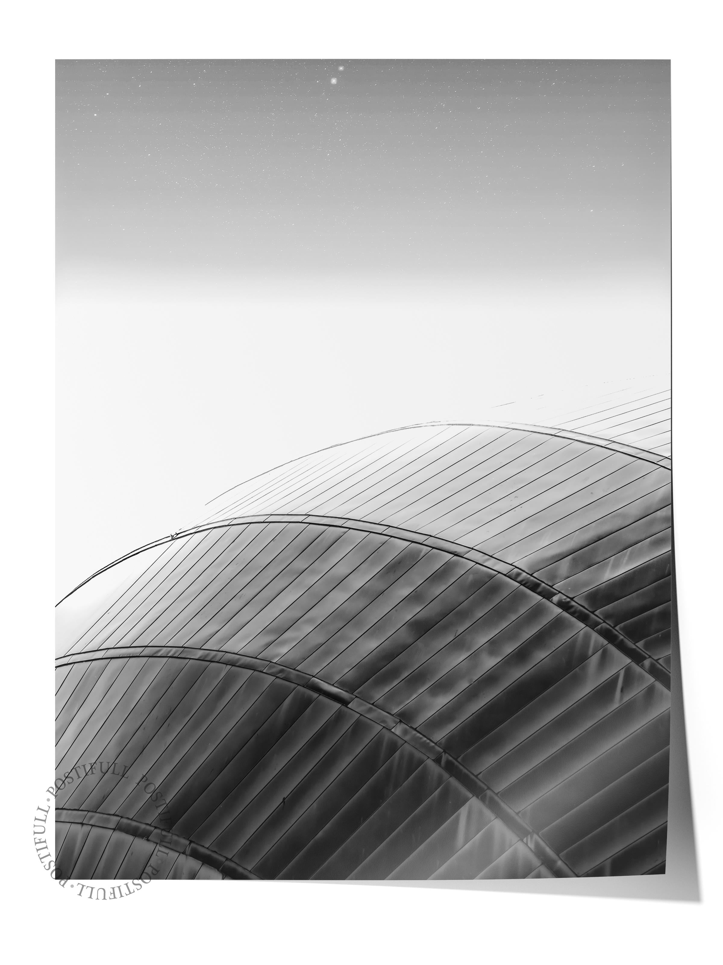 Mimari Poster, Siyah Beyaz Çerçevesiz Poster, Sanatsal Baskı NO:3 Estetik Ofis Duvar Dekoru, Dikey