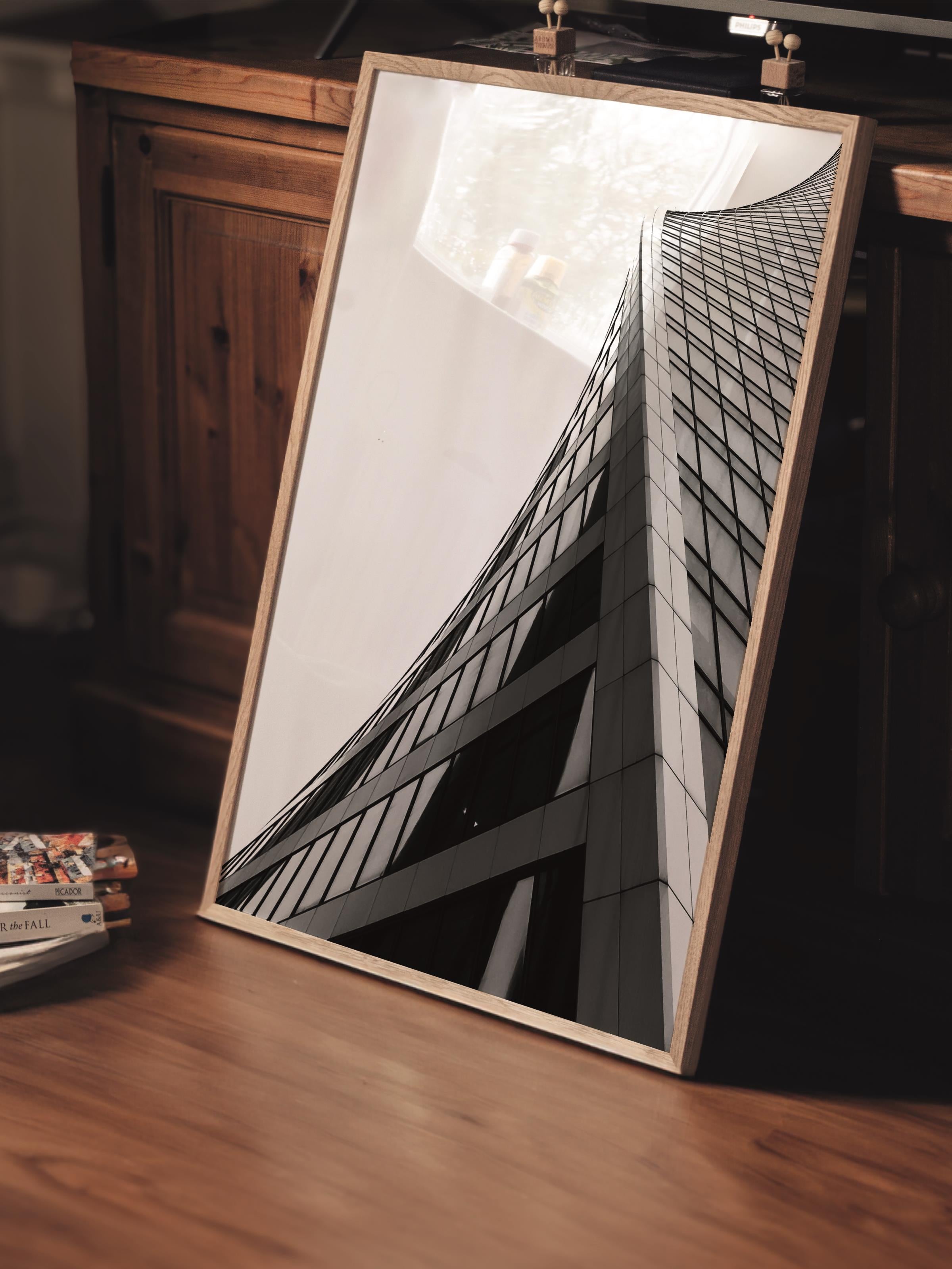 Mimari Poster, Siyah Beyaz Çerçevesiz Poster, Sanatsal Baskı NO:30 Estetik Ofis Duvar Dekoru, Dikey