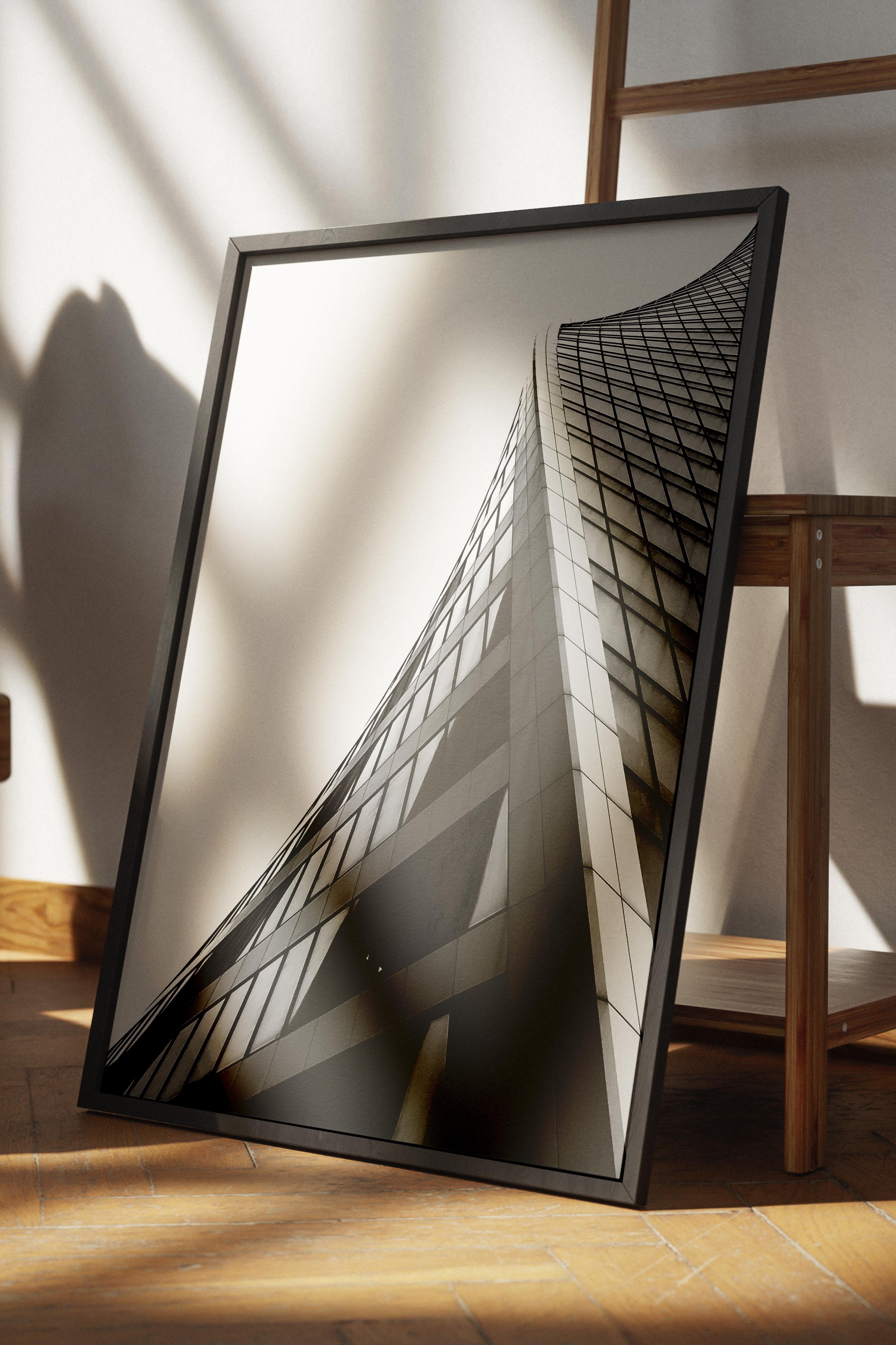 Mimari Poster, Siyah Beyaz Çerçevesiz Poster, Sanatsal Baskı NO:30 Estetik Ofis Duvar Dekoru, Dikey