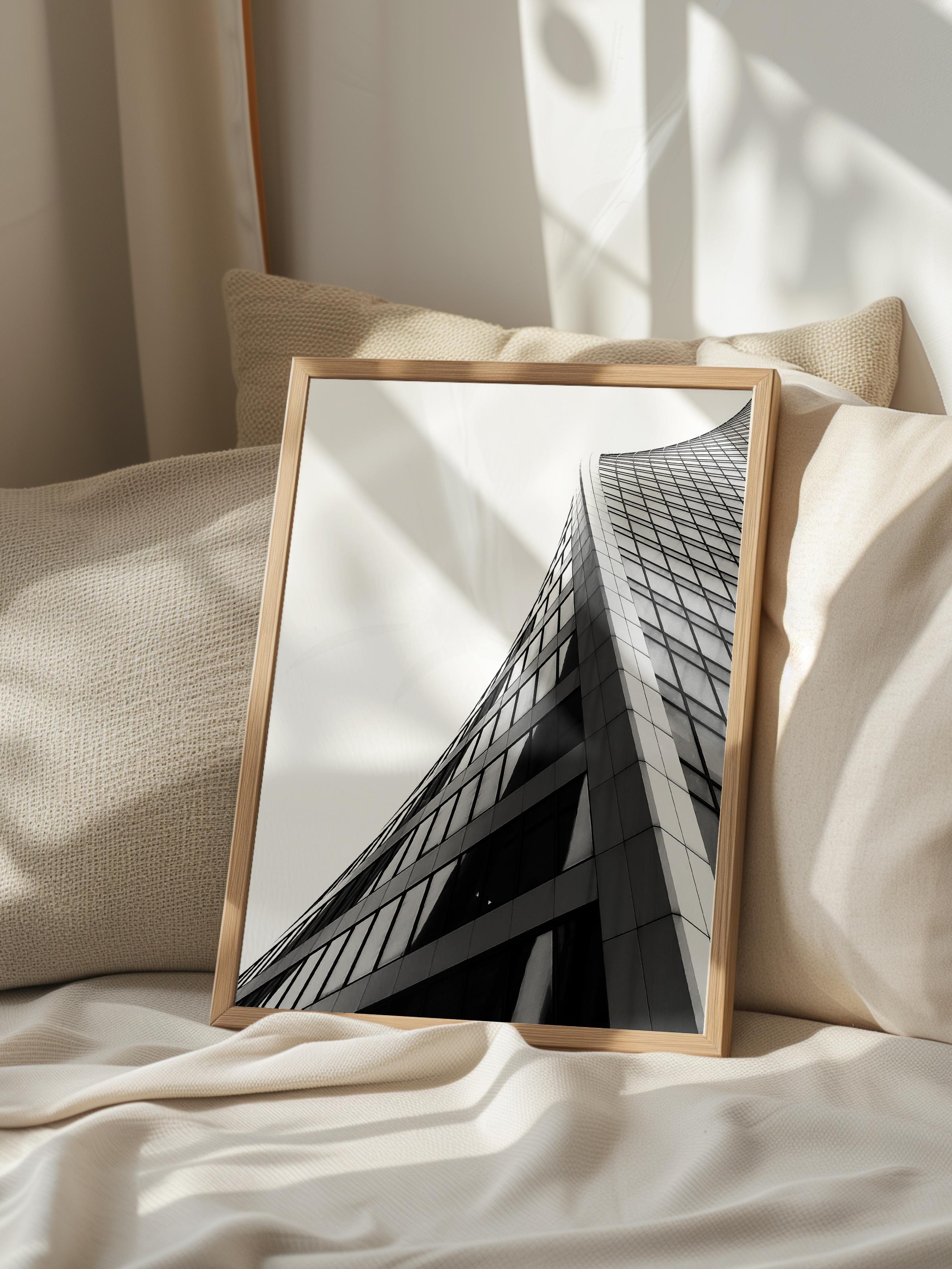 Mimari Poster, Siyah Beyaz Çerçevesiz Poster, Sanatsal Baskı NO:30 Estetik Ofis Duvar Dekoru, Dikey