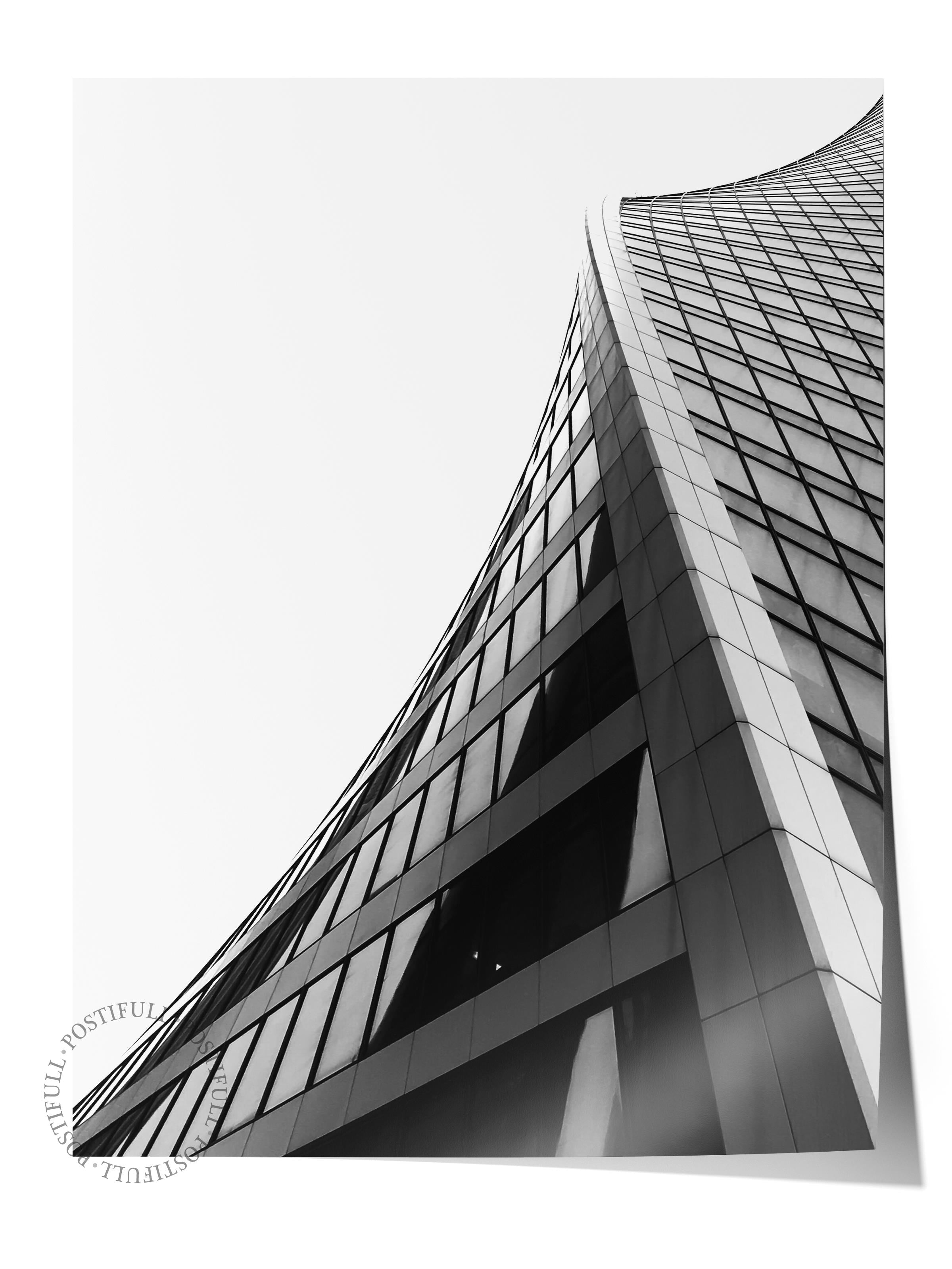 Mimari Poster, Siyah Beyaz Çerçevesiz Poster, Sanatsal Baskı NO:30 Estetik Ofis Duvar Dekoru, Dikey