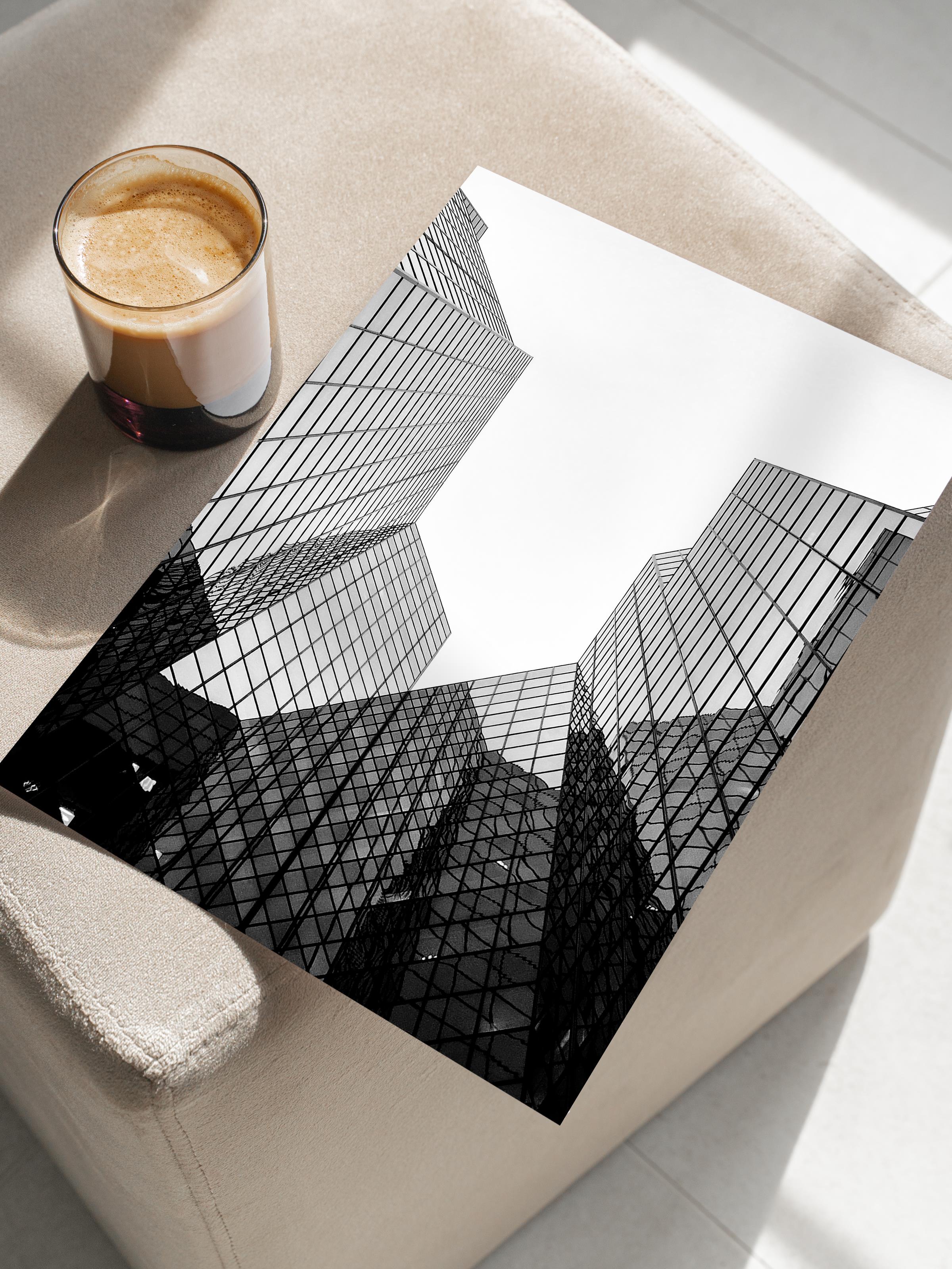 Mimari Poster, Siyah Beyaz Çerçevesiz Poster, Sanatsal Baskı NO:33 Estetik Ofis Duvar Dekoru, Dikey