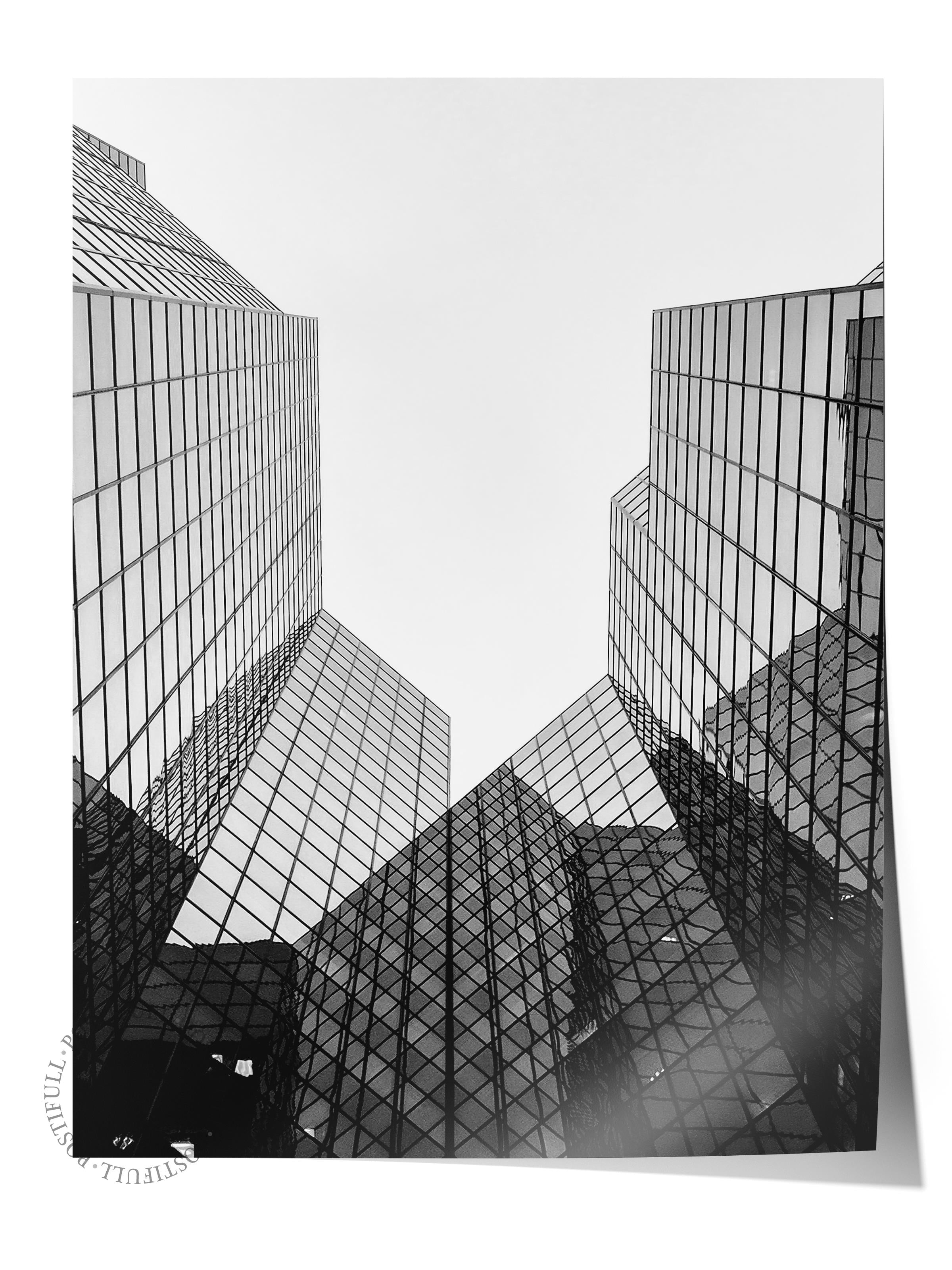 Mimari Poster, Siyah Beyaz Çerçevesiz Poster, Sanatsal Baskı NO:33 Estetik Ofis Duvar Dekoru, Dikey