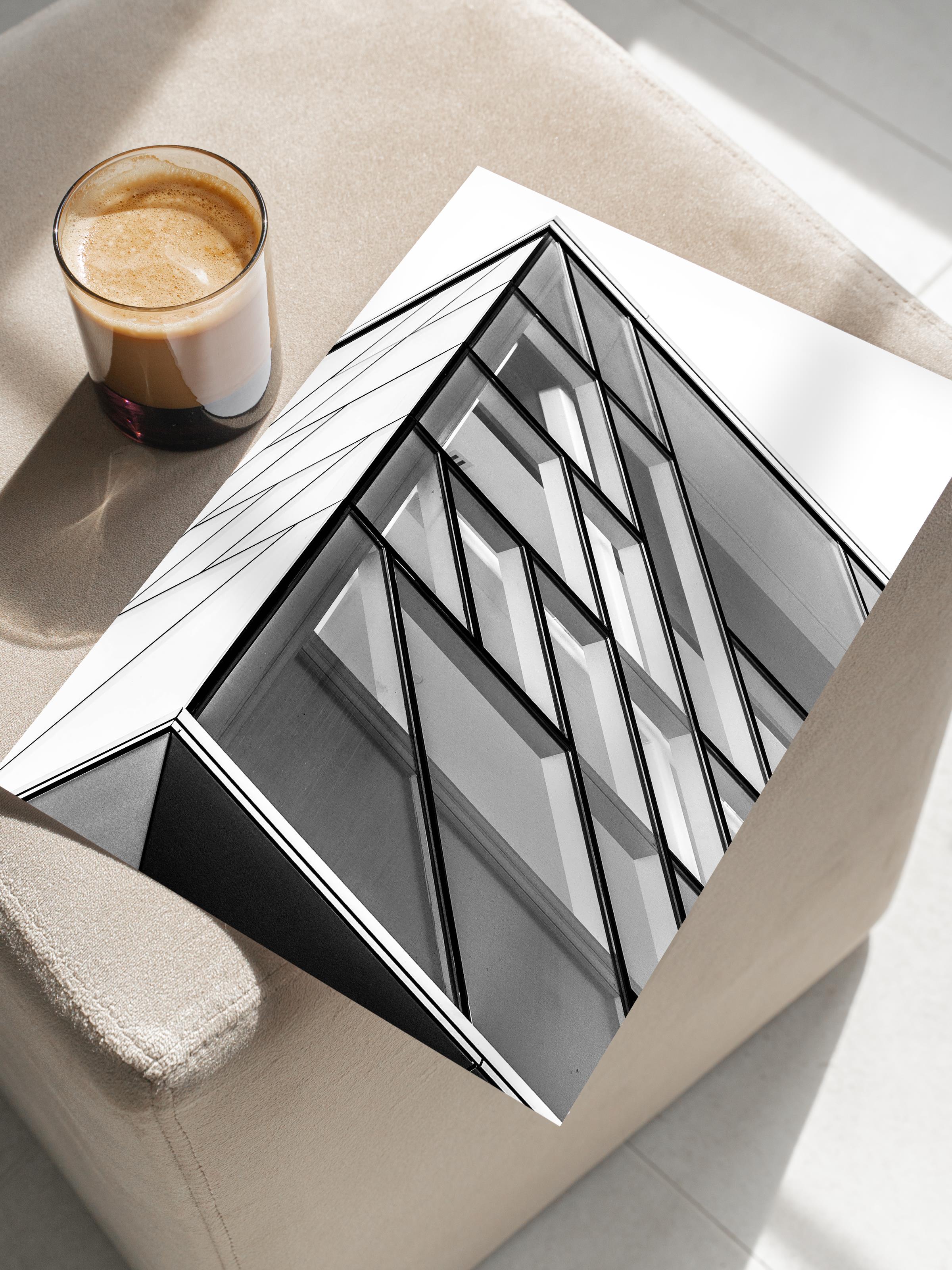 Mimari Poster, Siyah Beyaz Çerçevesiz Poster, Sanatsal Baskı NO:4 Estetik Ofis Duvar Dekoru, Dikey