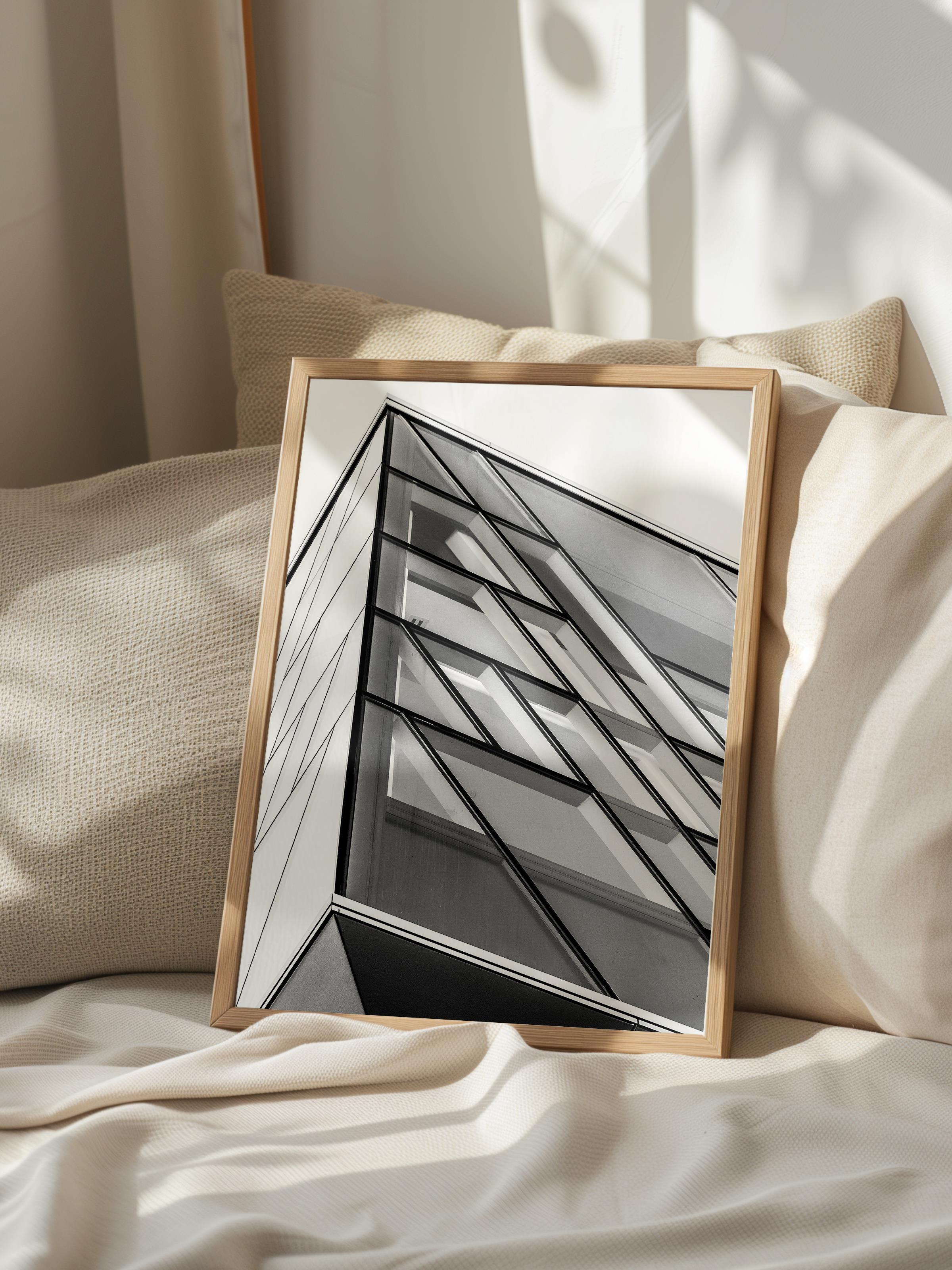 Mimari Poster, Siyah Beyaz Çerçevesiz Poster, Sanatsal Baskı NO:4 Estetik Ofis Duvar Dekoru, Dikey